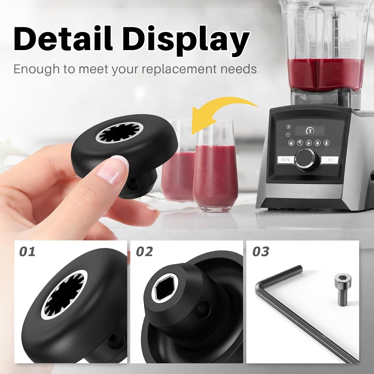 Blender Drive Socket, 5 Pack Drive Socket Replacement 891 802 Compatible with Professional Series, Allen Wrench Included โ image 5