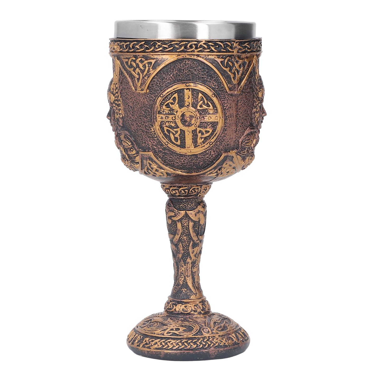 Nordic Wine Goblet Resin Shell Stainless Steel Unique Retro Beer Cup for Cocktails Whisky Red Wine โ image 2