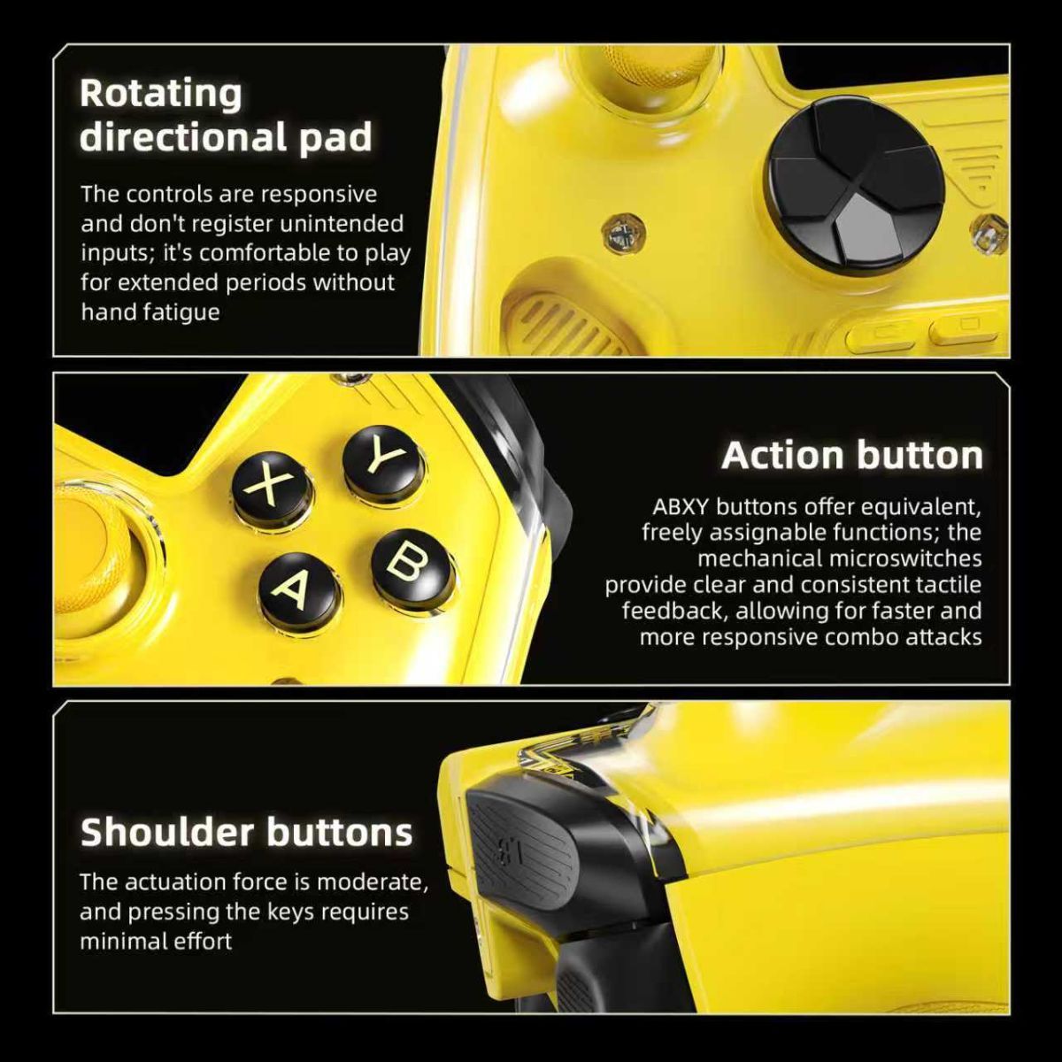 Smart Game Controller 2.5D HD Screen Purple Kirin Joystick Heart Rate - Yellow - Size 1PCS โ image 5