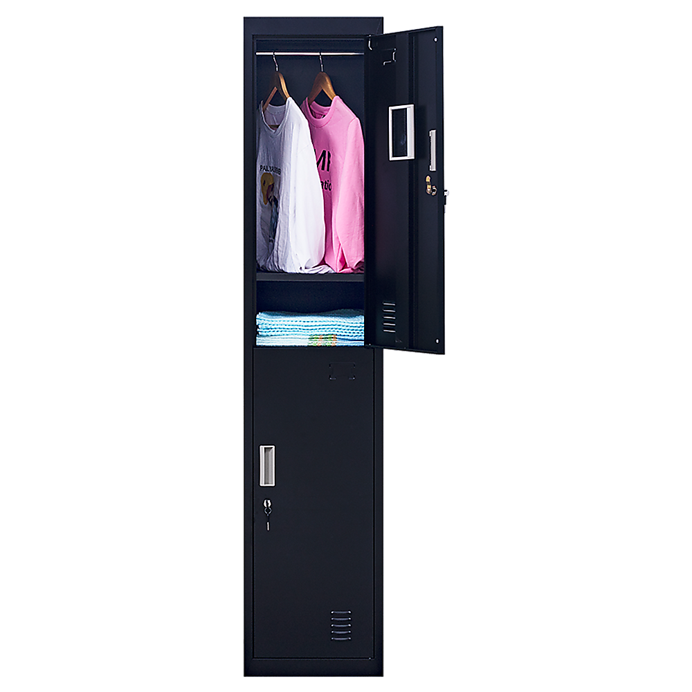 2-Door Vertical Locker for Office Gym Shed School Home Storage — image 3