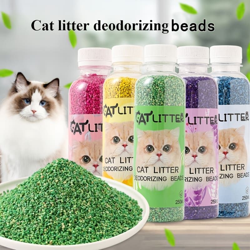 Premium Cat Litter Deodorizer Beads – Natural Odor Eliminator for Litter Box, Long-Lasting Scented Crystals with Lavender, Rose, Lemon, Green Apple & Jasmine — image 2