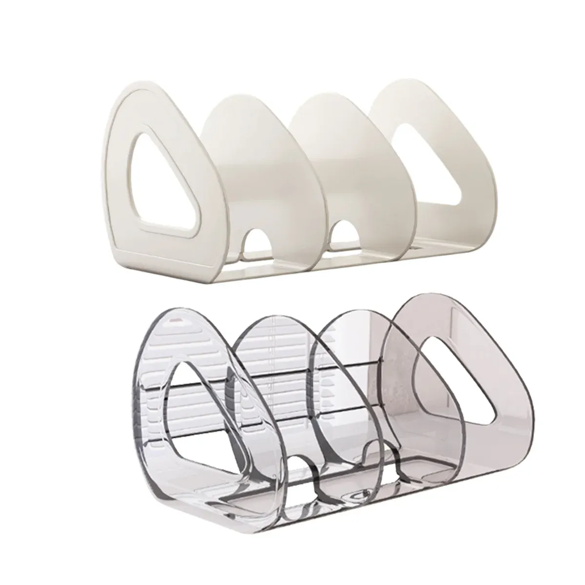 Desk Standing Divider Shelf Organizer Space Saving Office Study Storage Rack - Clear — image 3