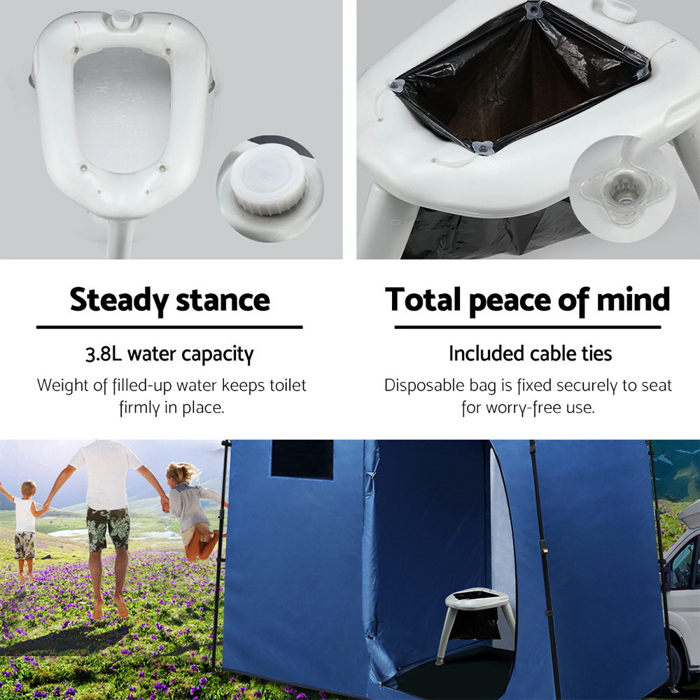 Weisshorn Portable Folding Toilet Camping Outdoor Caravan Plastic Bag โ image 6