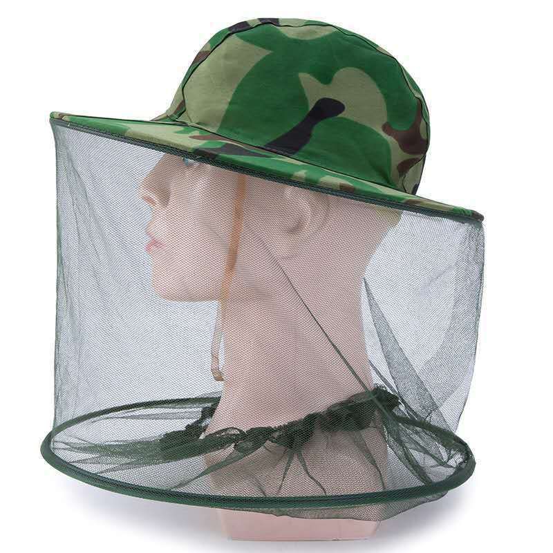 Camouflage Beekeeper Beekeeping Cap Hat with Head Net Mesh Face Protection Outdoor Fishing Equipment Beekeeping Supplies — image 2