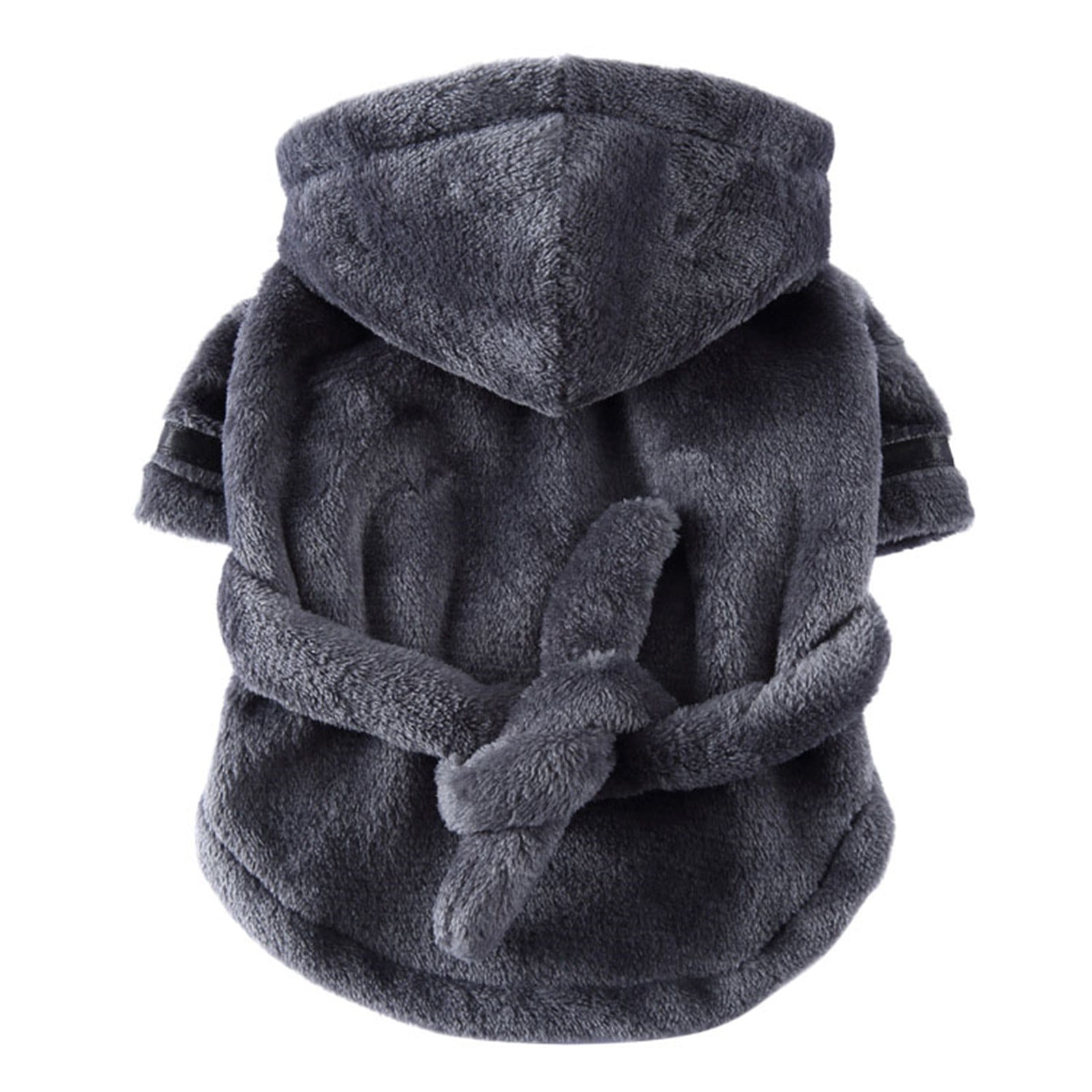 Pet Bathrobes, Pajamas ! Dog Cat Bathrobe Pet Clothes Hotel Bath Towel Pet Bathrobe Nightgown Pajamas (Army Green, L) XL Grey — image 3