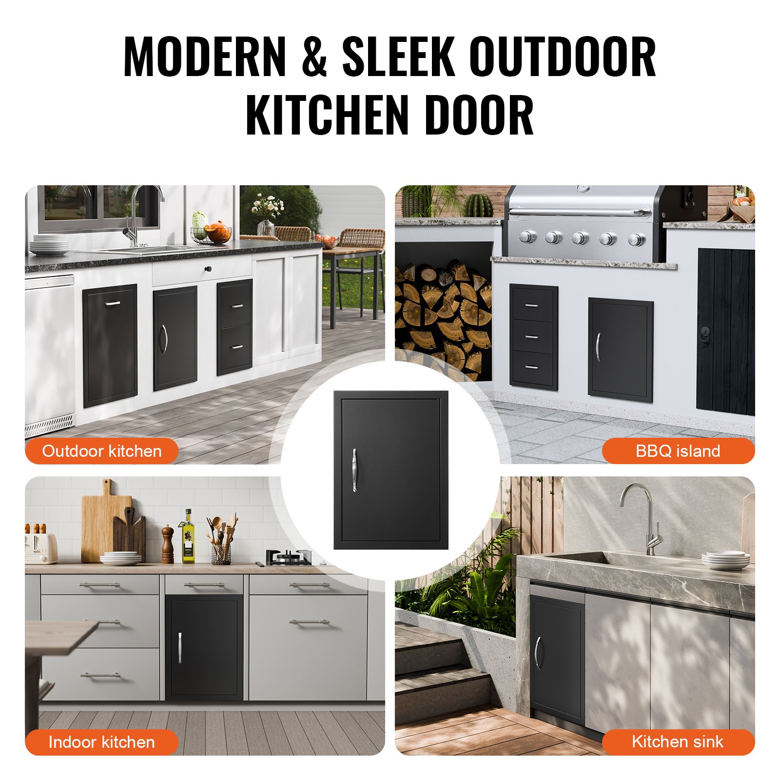 BBQ Access Door, 415 × 570 mm Single Outdoor Kitchen Door, Cold Plate Flush Mount Door, Wall Vertical Door with Handle, for BBQ Island, Grilling Station — image 6