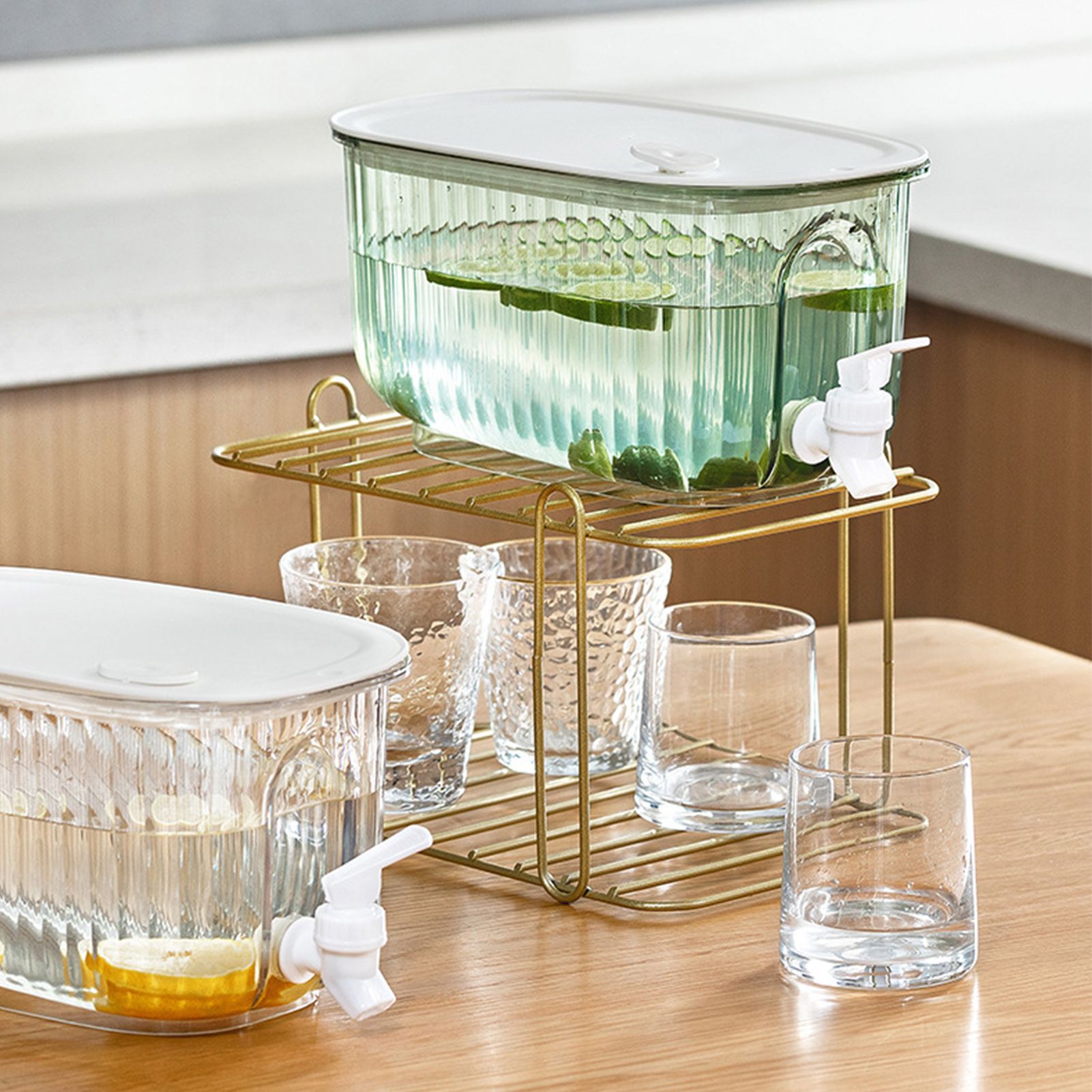 Beverage Drink Dispenser Large Capacity Food Grade Thickened Leakage Proof Cold Kettle with Faucet for Home Transparent White โ image 4
