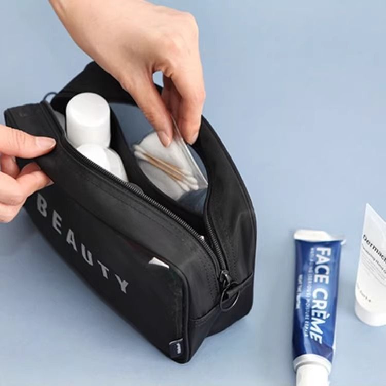 Korean Mesh Makeup Bag 3-Pack Set - Transparent Travel Toiletry Organizer Kit with Small Medium Large Sizes - Cosmetic Storage Bags — image 3