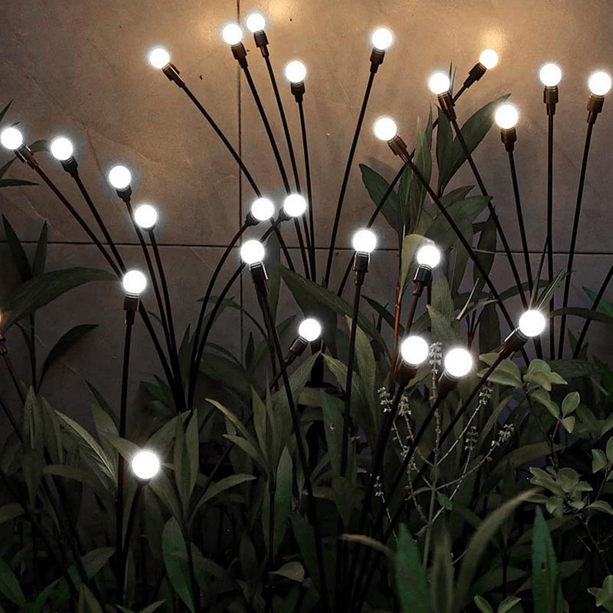 LED solar lights - Outdoor lighting - Solar garden lighting - Mood lighting - LED solar garden lights - Firefly-shaped - 12 flower pots x 2 - Waterproof