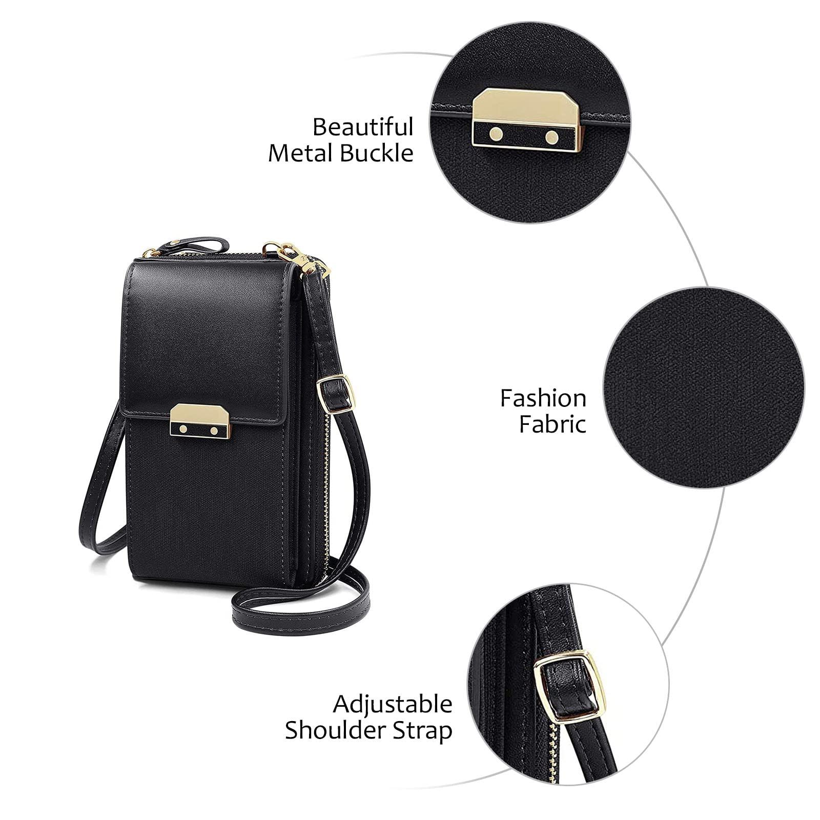 Crossbody Bag Women Cell Phone Pouch Purse Ladies Zipper Shoulder Wallet Easy to Carry Size — image 3