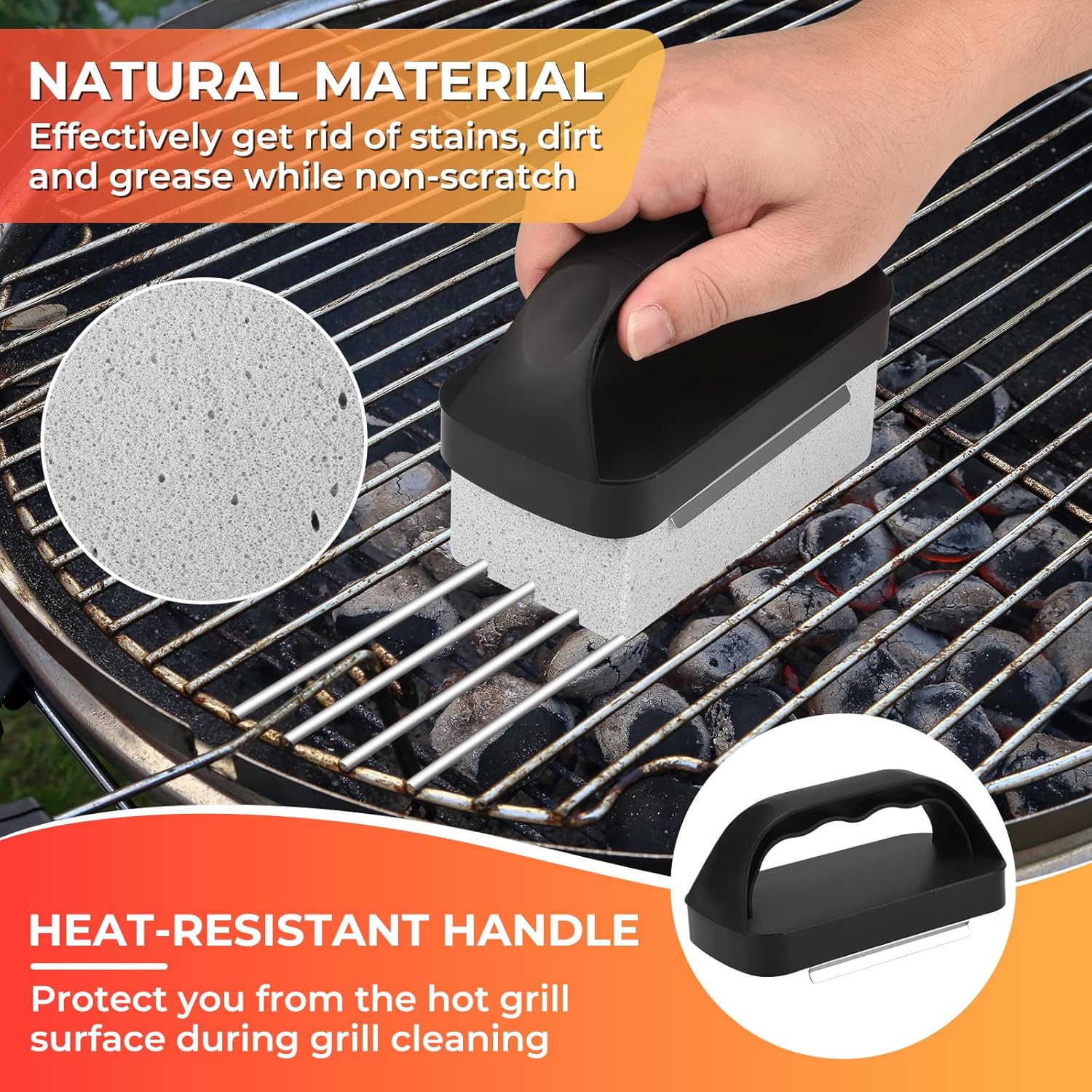 Griddle Cleaning Kit for Blackstone, Flat Top Grill Accessories Cleaner Tool Set Grill Stone, Griddle Scraper, Scouring Pad and Handles, Multifunctional — image 4