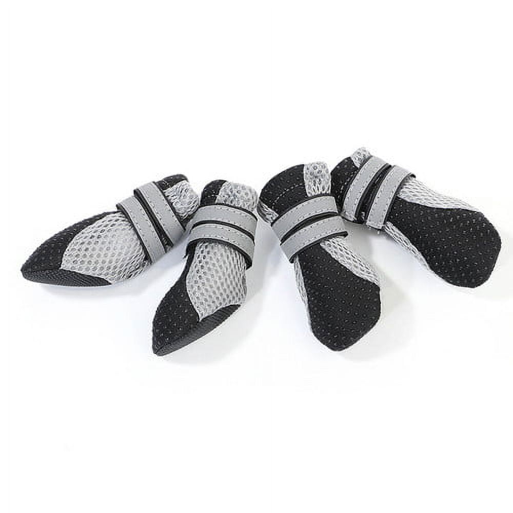 Small Dog Shoes, Slip Resistant 4pcs Dog Puppy Boots Booties Pet Sneakers with Reflective Fastener Tape for Small Medium Dogs, Protect Paws Easy to Wear Daily โ image 4