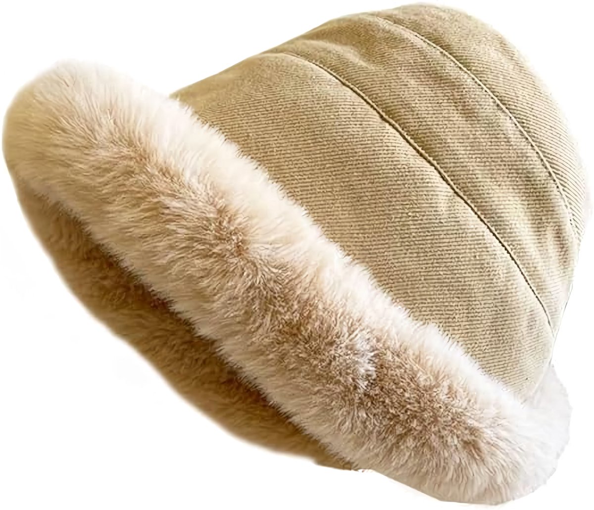 1 Women's Winter Hat - Cold Weather Extreme warmth and wind protection - Fleece-lined interior - Wide brim design - Thick insulated material for snow-beige