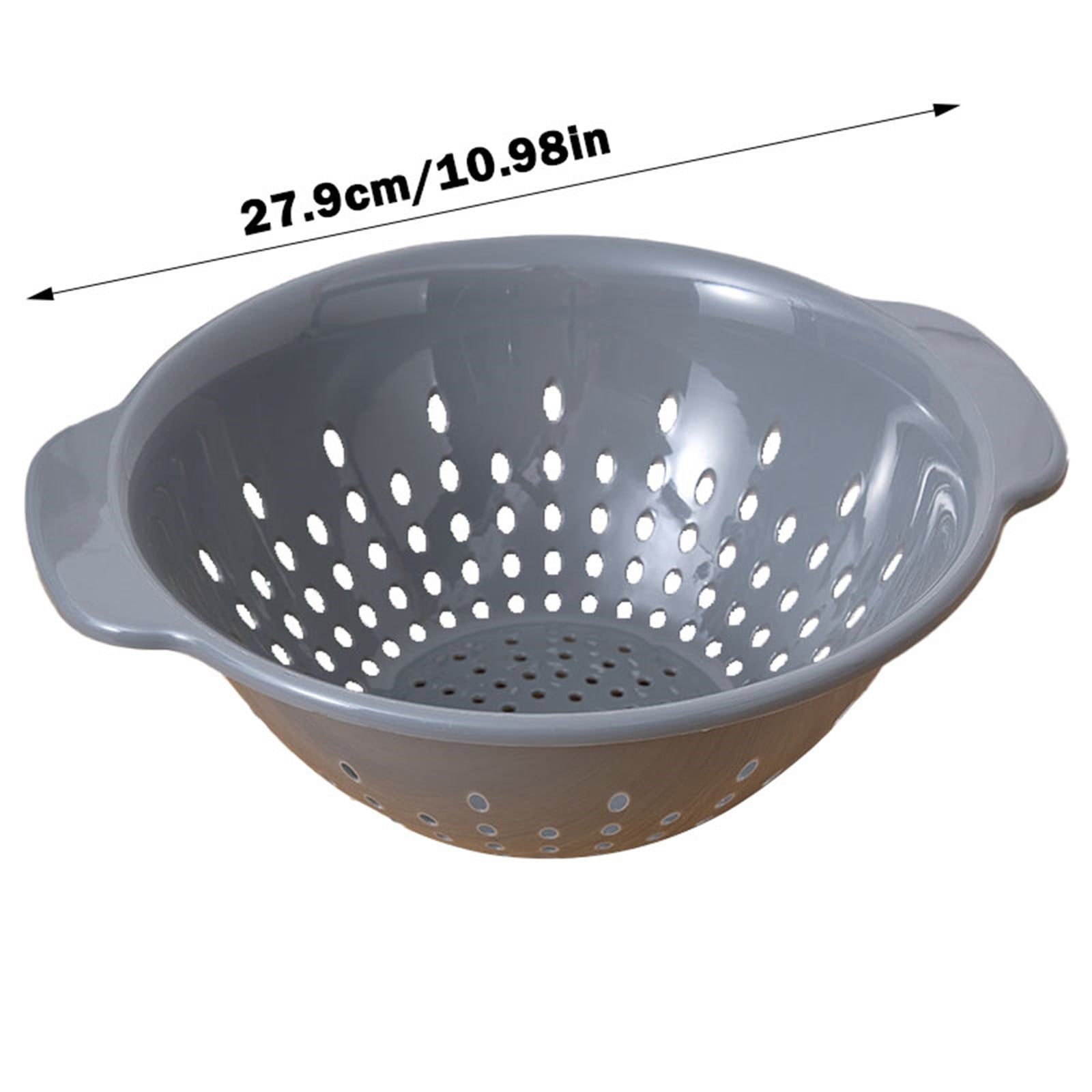 Deep Plastic Colander with Handle, BPA Free Kitchen Strainer for Pasta, Noodles, Spaghetti, 32 cm, Grey — image 3