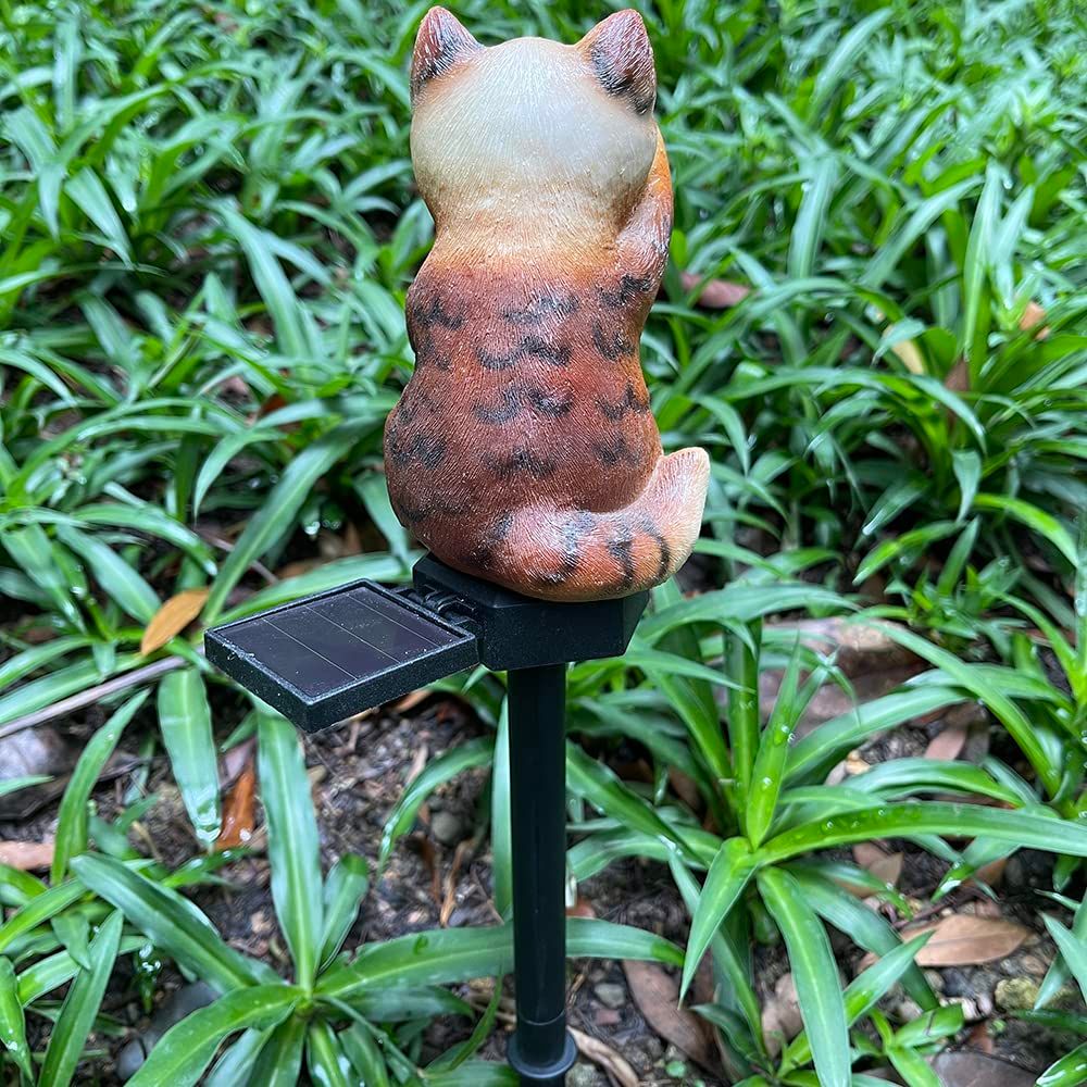 Outdoor Path Solar Powered Cat Stake Lights for Walkway Yard Lawn Landscape Lighting - Cat Solar Cat Outdoor Garden Light — image 5