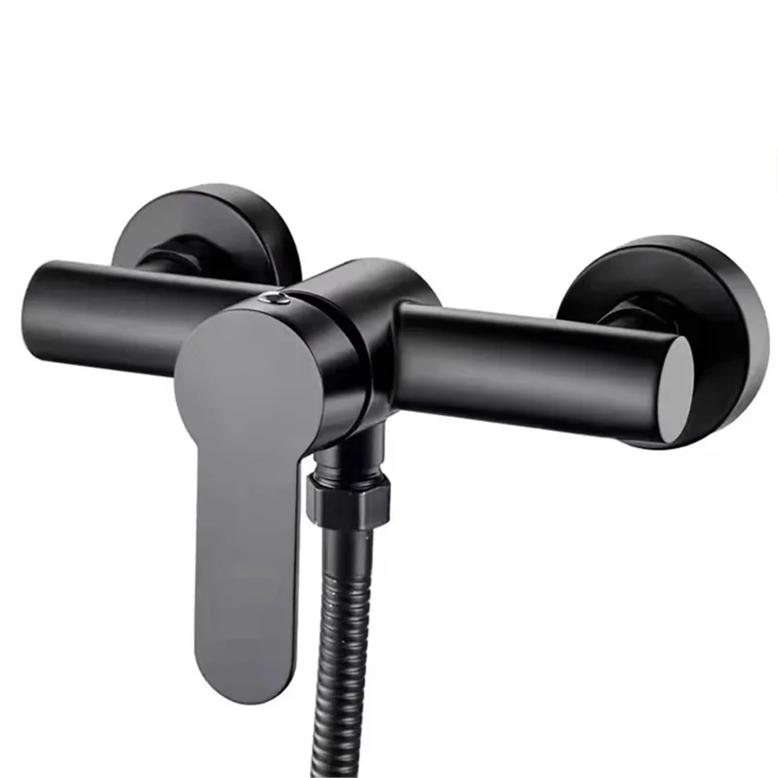 Wall-Mounted Shower Mixer Tap with Single Lever Control for Bathroom Shower Systems, Durable Metal Finish and Easy Use, Black — image 4
