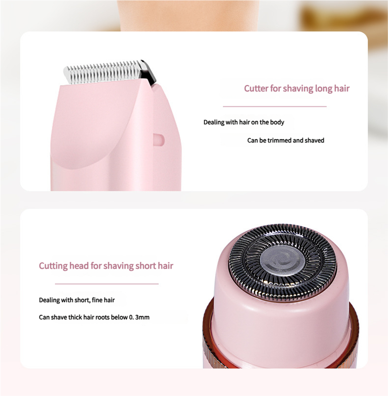 Dual-Head Electric Hair Trimmer - IPX7 Waterproof Body Groomer with Type-C Charging(Beige) — image 3