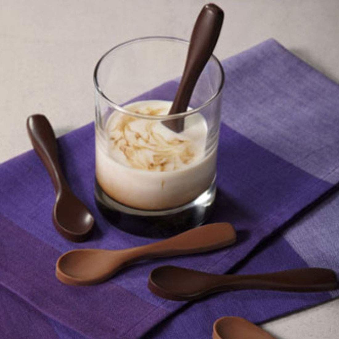 Silicone Spoon-Shaped Chocolate Mold 1PCS Ice Cube Tray for Baking, Soap, Candle, Birthday Cake Decoration and Jelly