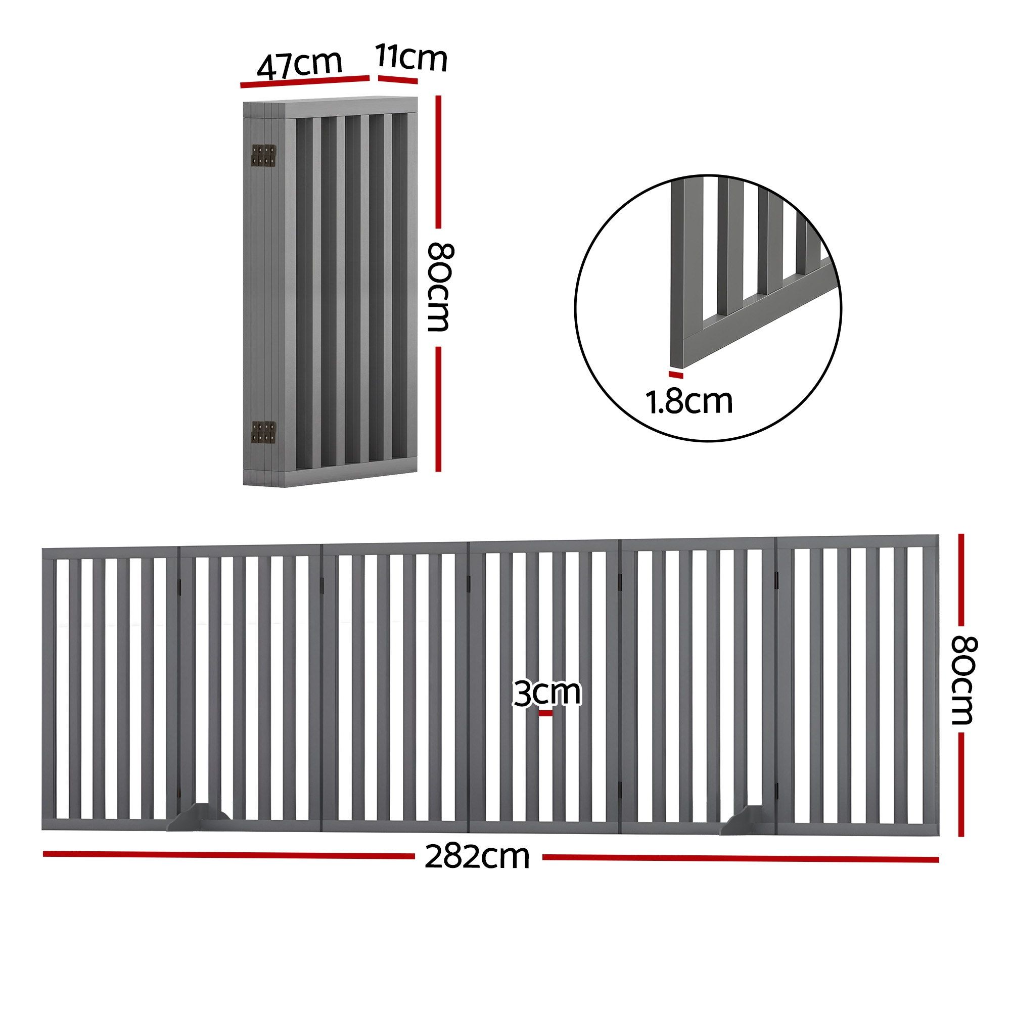 i.Pet Dog Gate Playpen Enclosure 6 Panels Pet Door Fence Wooden Play Pen Stair — image 2