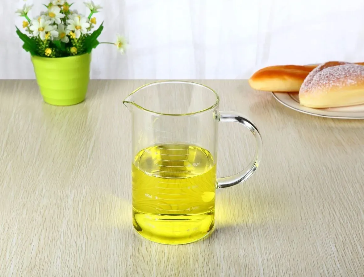 Large 1000ml Clear Borosilicate Glass Measuring Cup with Direct Fire Heat Resistance — image 5
