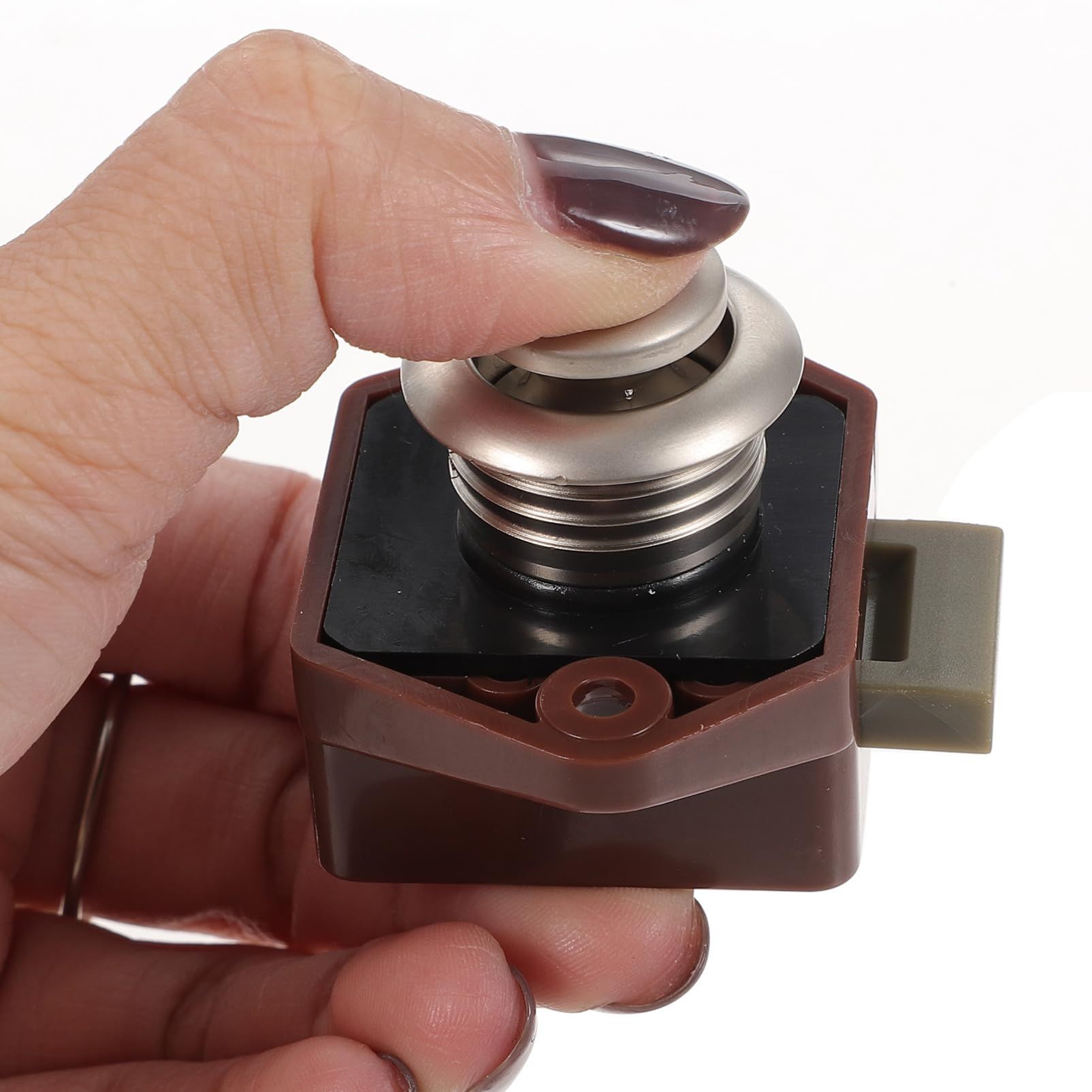 Push Button Latch Keyless Cabinet Lock for RV Motor Caravan Cupboard Door Button Latch Cam Lock Push Button (Brown) โ image 3