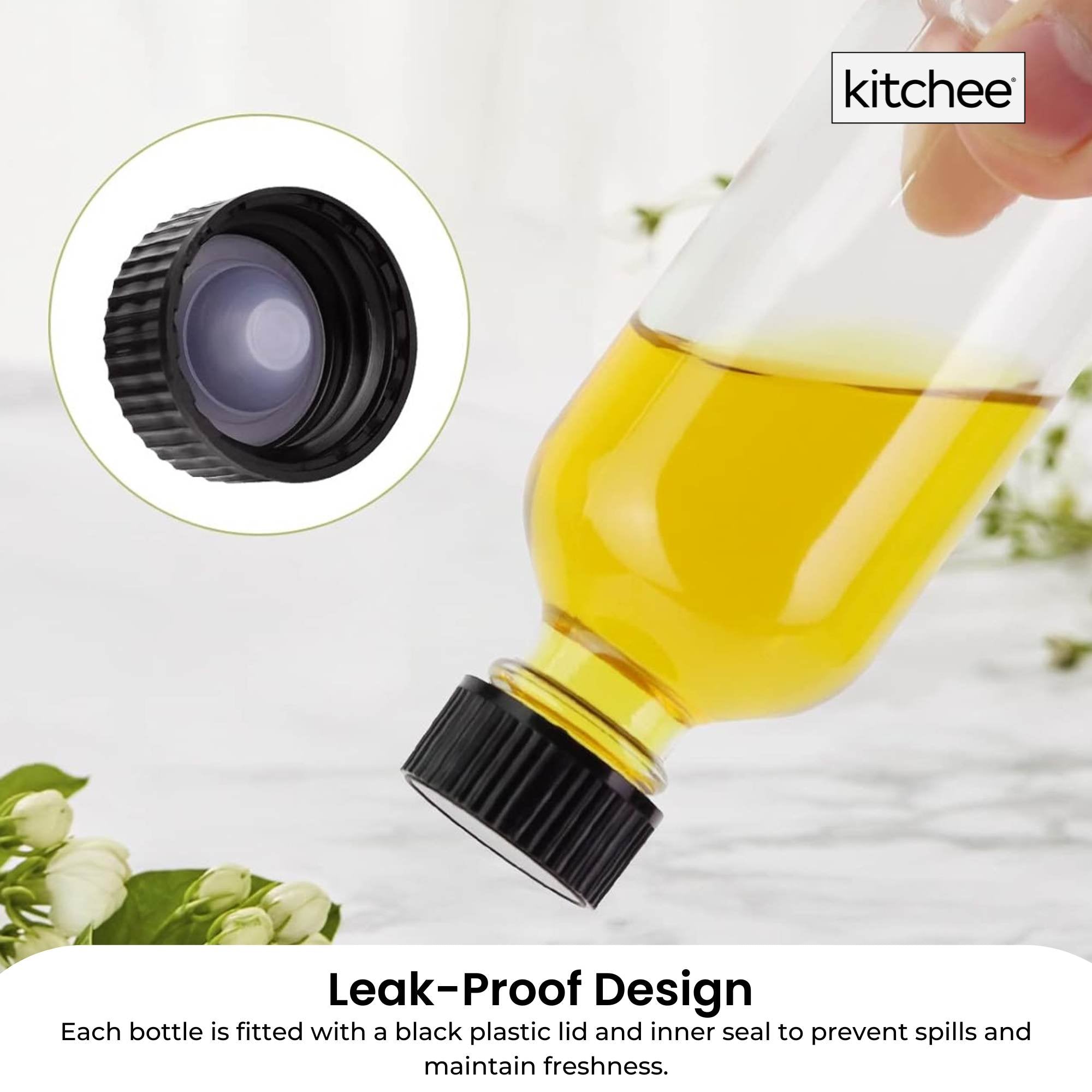Kitchee 12 × 60ml Small Glass Bottles + Lids Funnels Brush Labels Pen — image 4