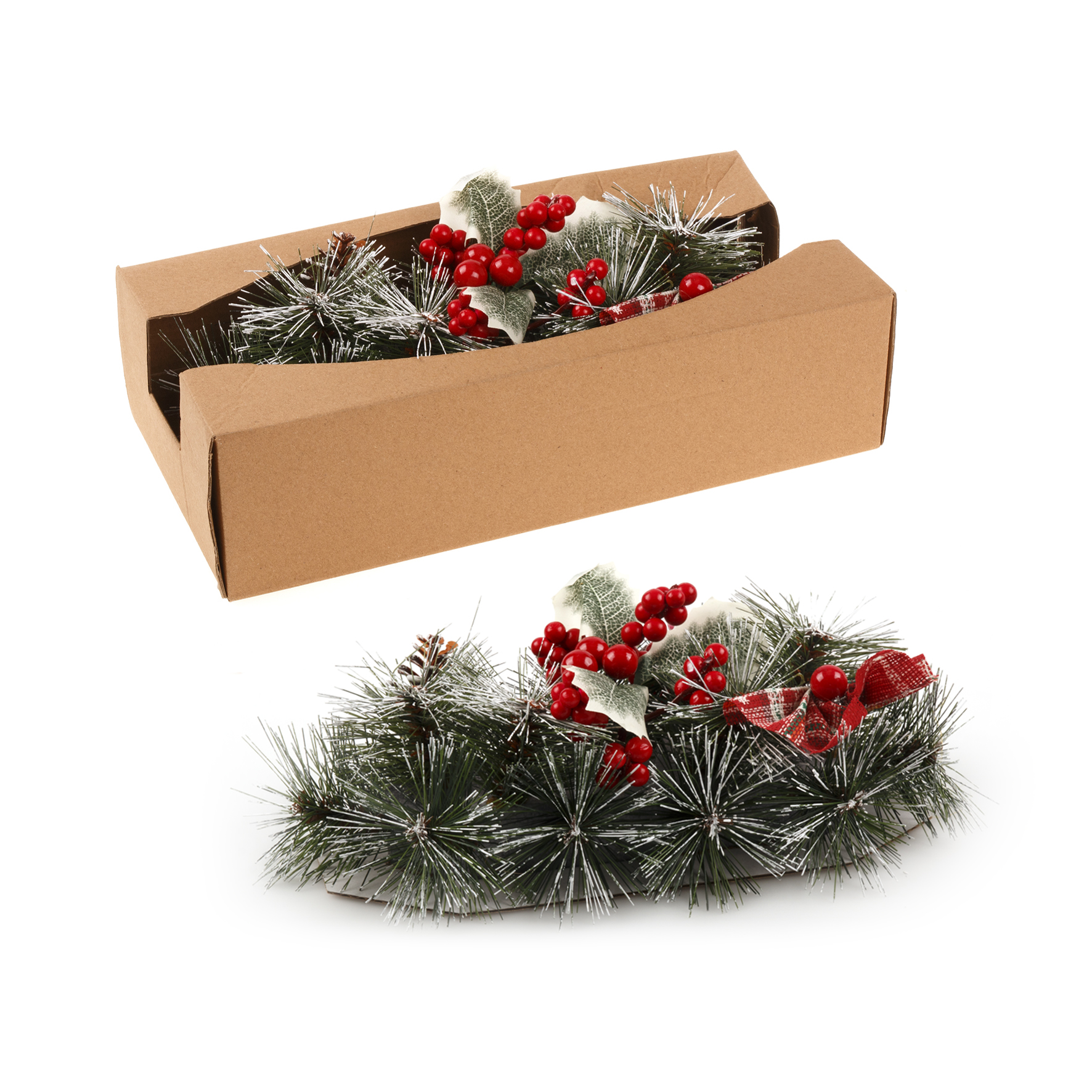 Christmas Floral Table Arrangements Red Berries Pine Cones Flowers Decorations, Large — image 4