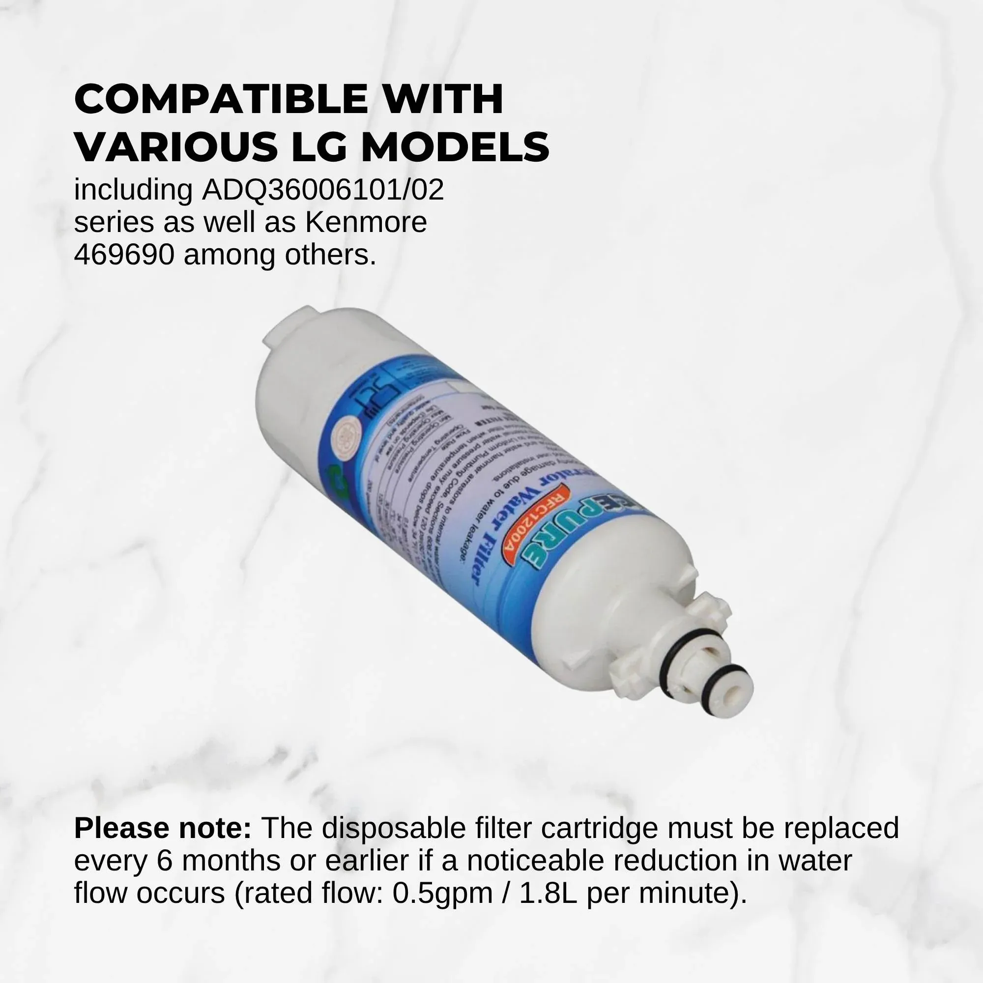 3 FRIDGE WATER FILTER For LG ADQ36006101 ADQ36006102 LT700P KENMORE 469690 โ image 4