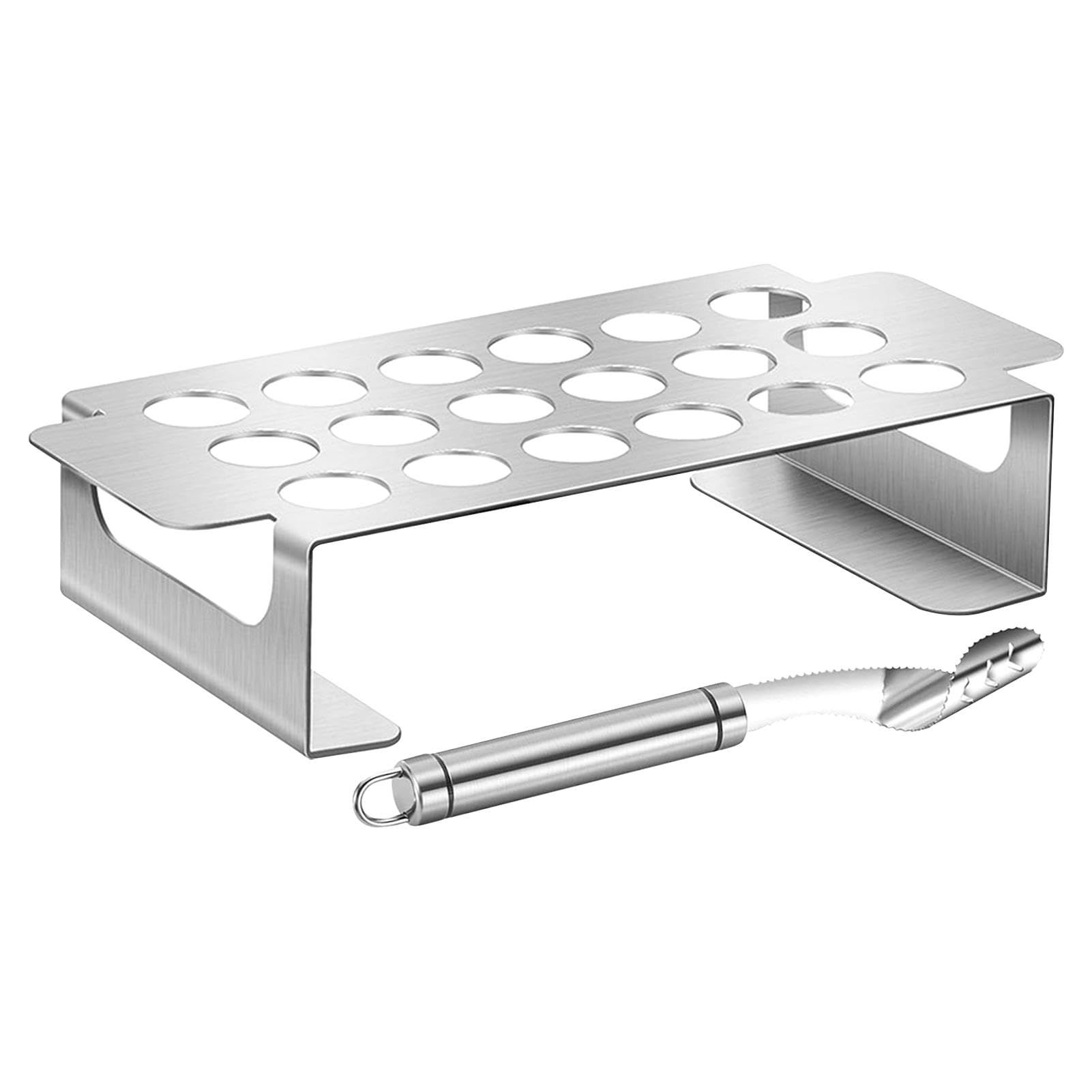 Stainless Chili Pepper Roasting Rack and Corer Set, Stainless Steel Drumstick Chicken Wings Roaster for BBQ Smoker and Oven