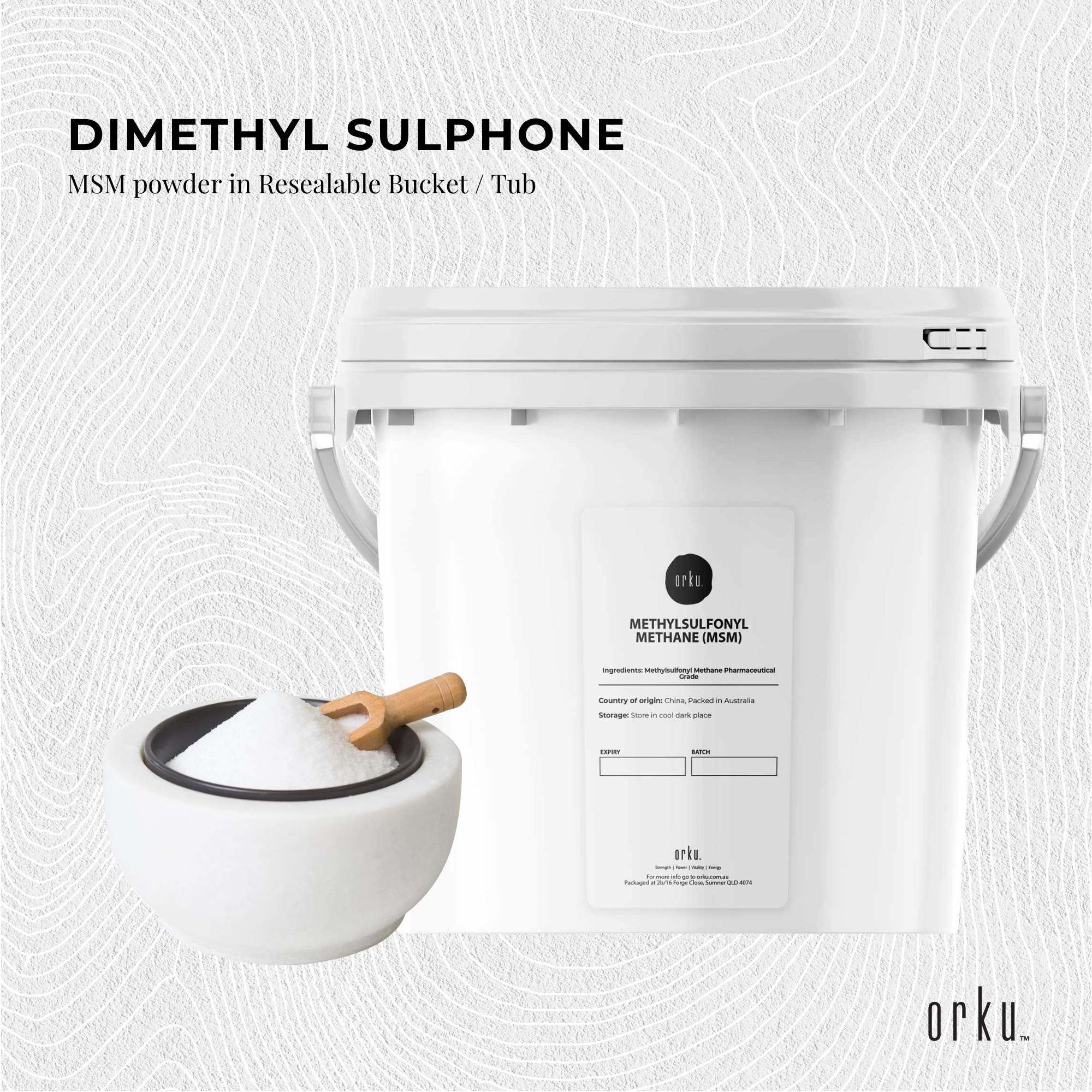 Orku 3Kg MSM Powder or Crystals Tub - 99.9% Pure USP Grade Methylsulfonylmethane β image 3