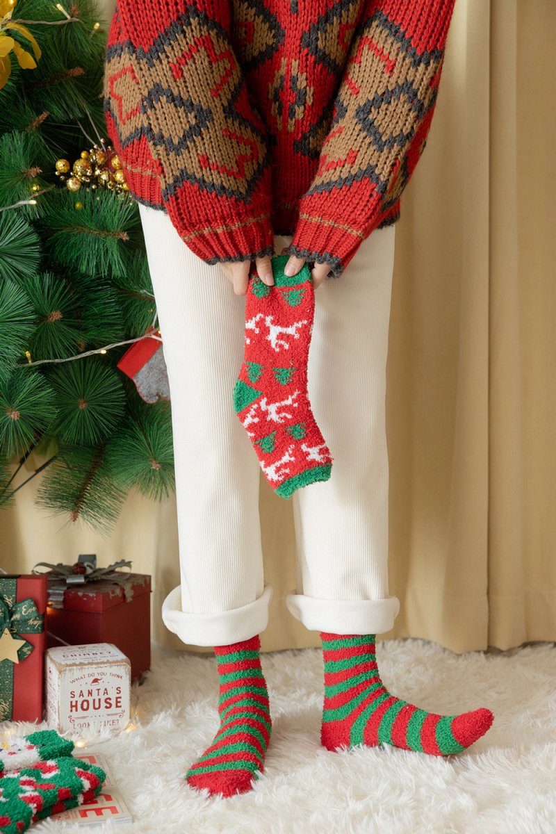Christmas Socks - 5 Pairs - Ladies' House Socks - Christmas Socks - Heated Socks - Anti-Slip Socks - Bed Socks - Warm Socks - Christmas Gift for — image 2