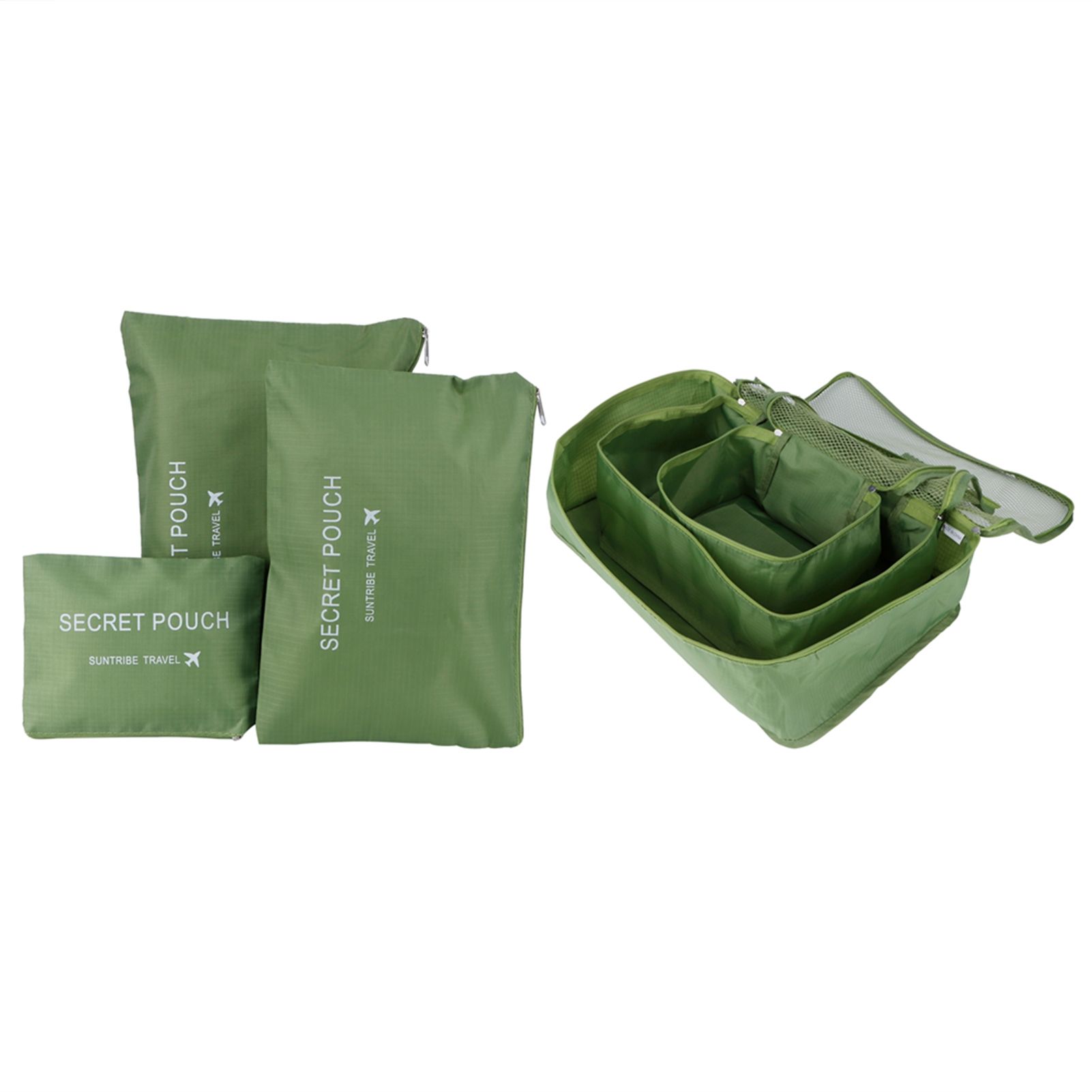 6Pcs/Set Storage Bag Clothing Sorting Bag Luggage Suitcase Packing Organizer for TravellingGreen — image 5