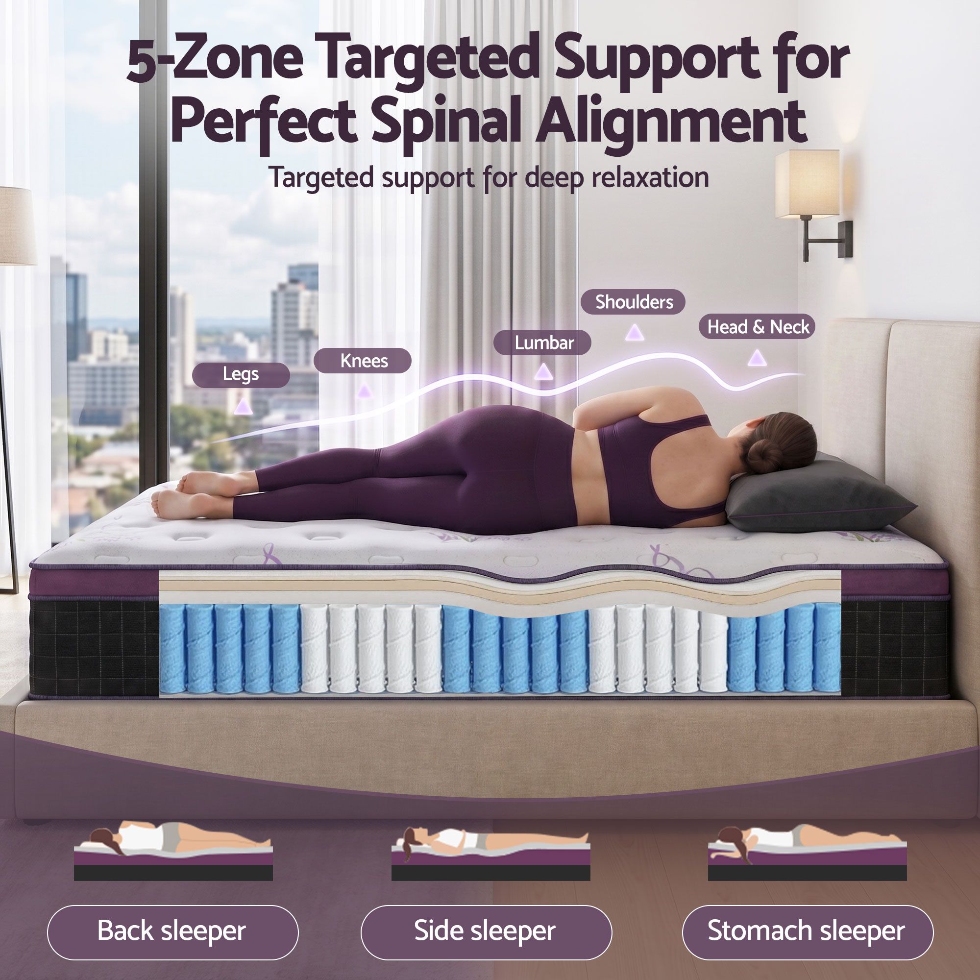 Giselle King Euro Top Mattress Firm Pocket Spring Edge Support โ image 3