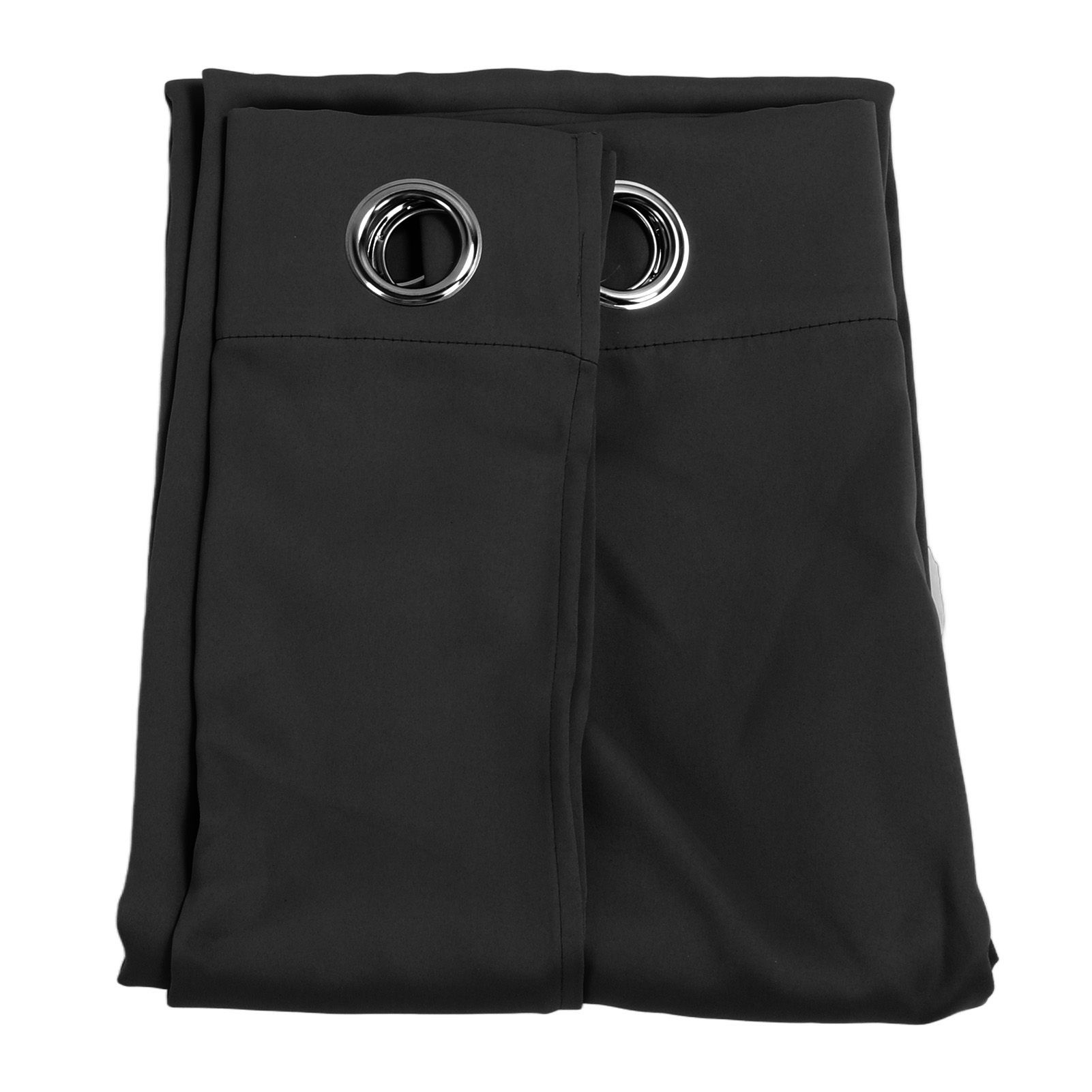 Grommet Blackout Curtains Punch Free Thermal Insulated Room Darkening Curtains for Bedroom Living Room Black 132x213cm / 52.0x83.9in โ image 2