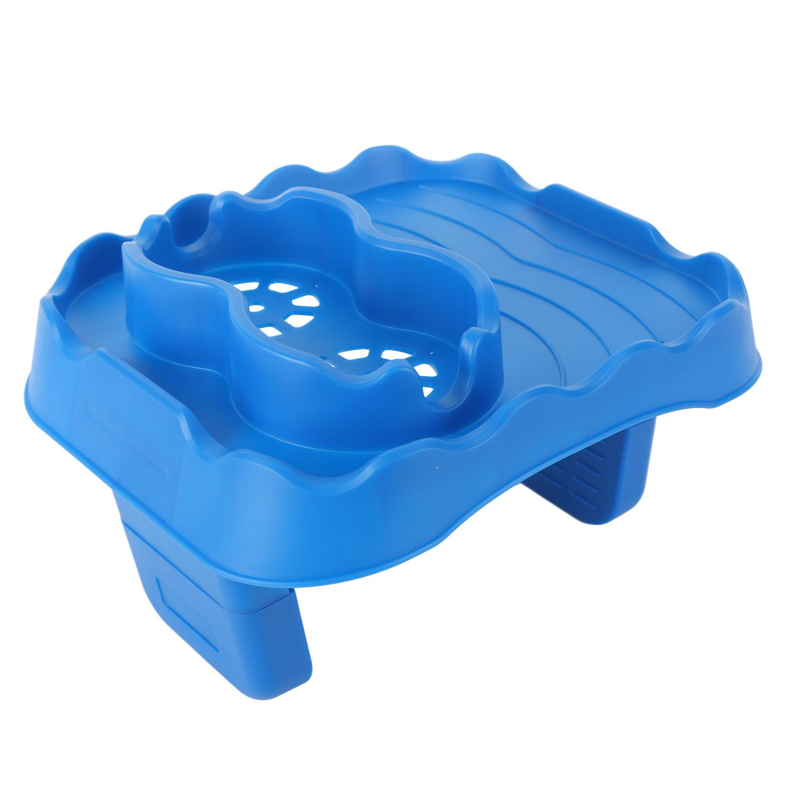 Hot Tub Table Tray with Drain Holes Anti Slip Adjustable Hot Tub Side Table for Swimming Pools SPA Bathtub Blue — image 5