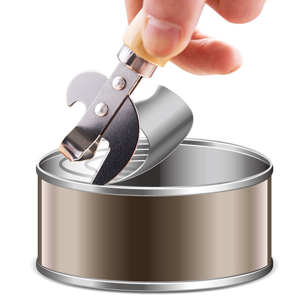 Wooden Handle Can Opener Stainless Steel Can Bottle Opener Practical Beer Can Opener โ image 2