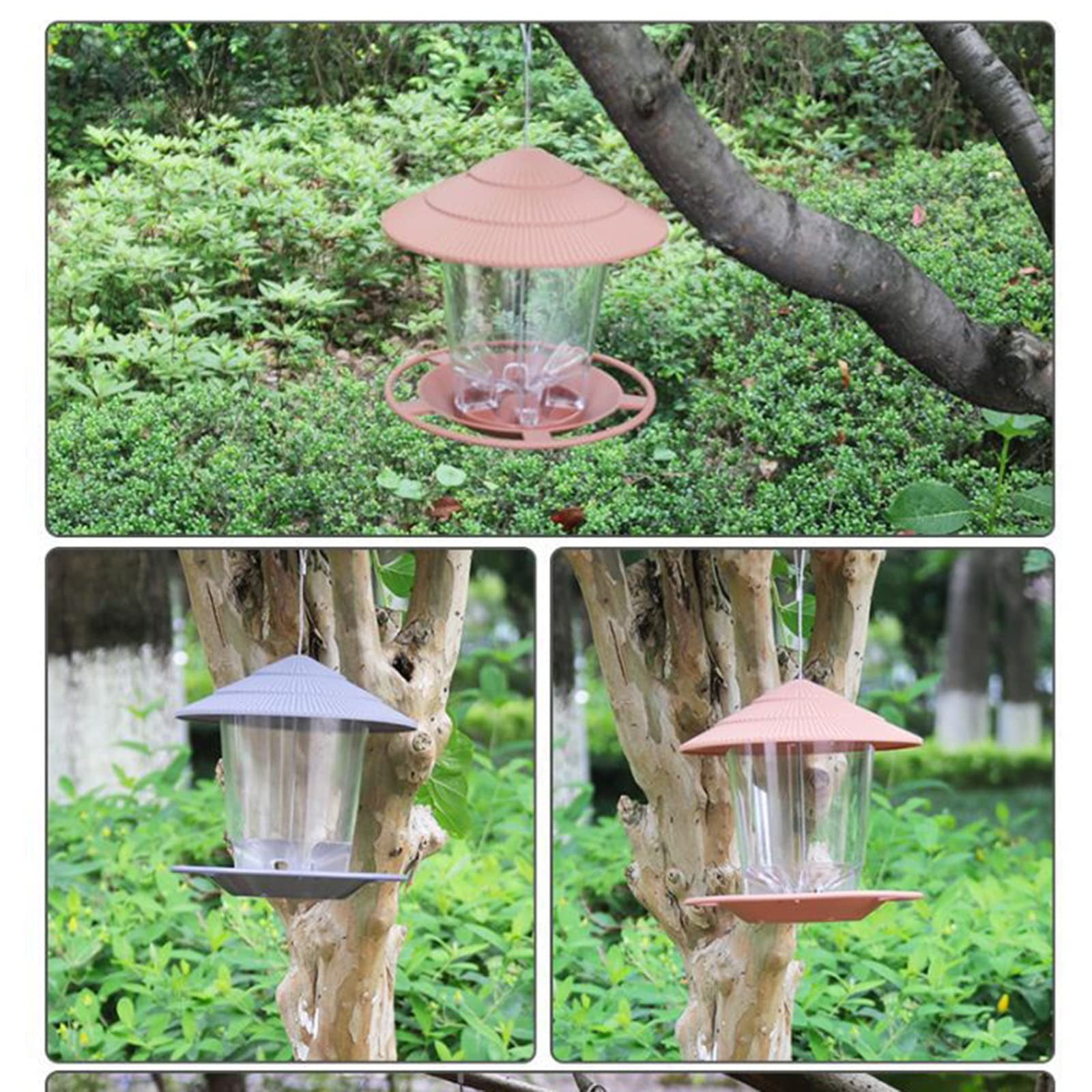 Outdoor Hanging Wild Bird Feeder, Plastic, Brown Z2-Green โ image 6
