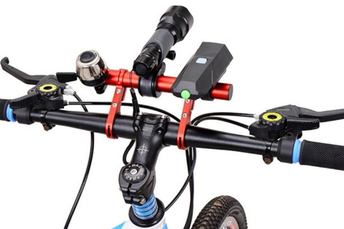 20cm Aluminum Alloy Bicycle Handlebar Extender Mount - Red โ image 2