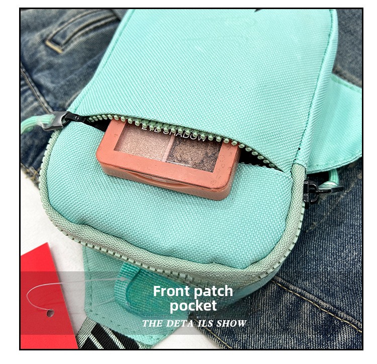 Unisex Mini Nylon Crossbody Sling Bag Chest Pouch Adjustable Wide Strap Lightweight Blue for Travel Sports & Festivals — image 4