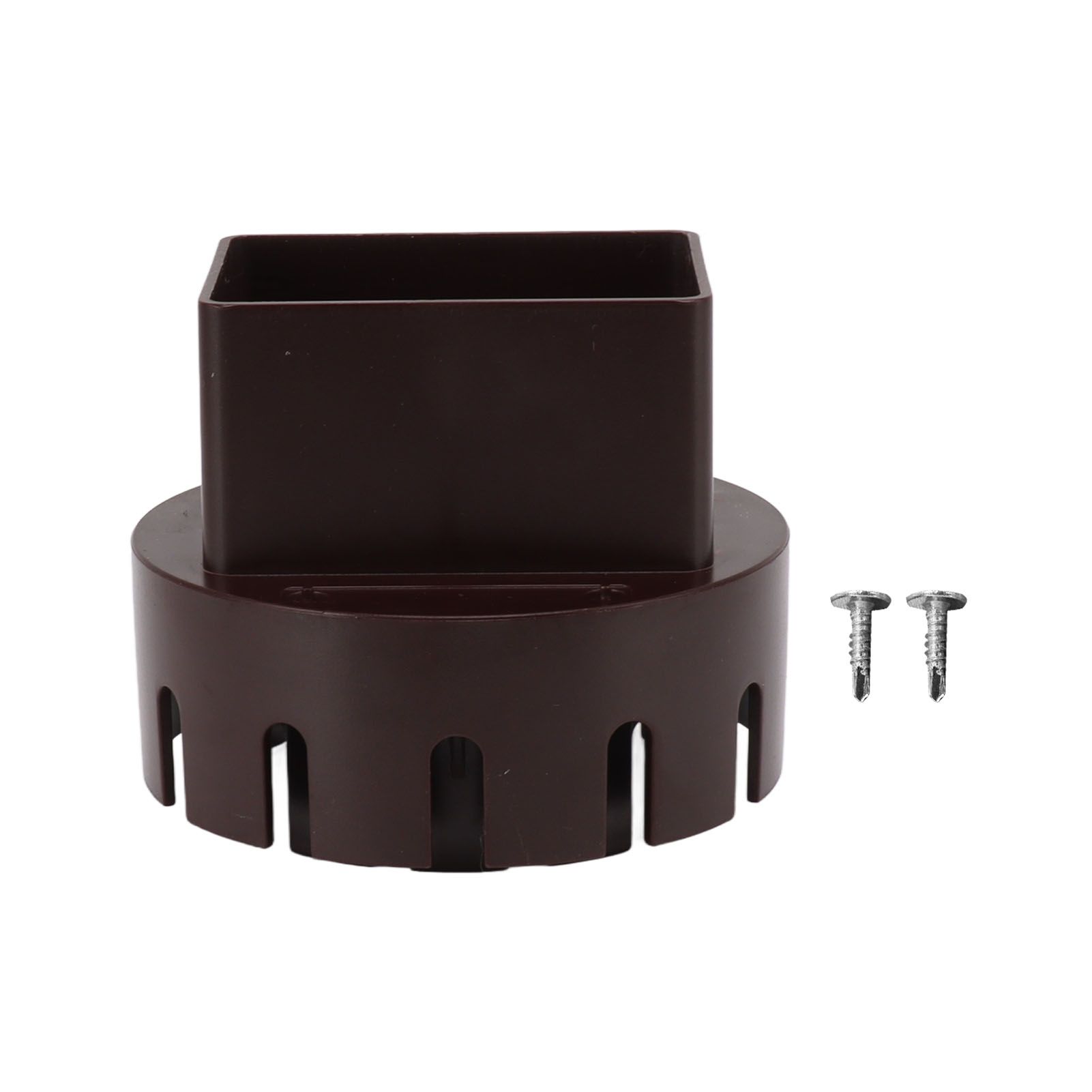 Downspout Adapter Plastic Drain Adapter Replacement Downpipe Converter Connector with Screws Brown L 3x4in