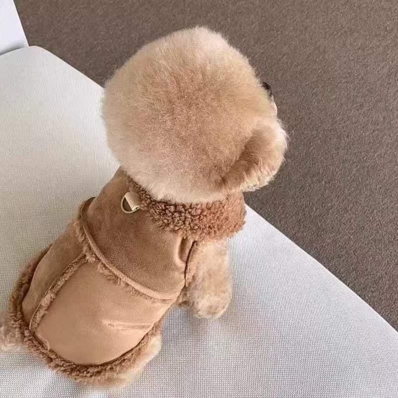Cozy Pet Winter Vest with Leash Loop: Faux Suede & Plush Fleece Warm Coat for Small Dogs, Cats, and Puppies – Perfect for Autumn, Winter Walks, and Indoor — image 3