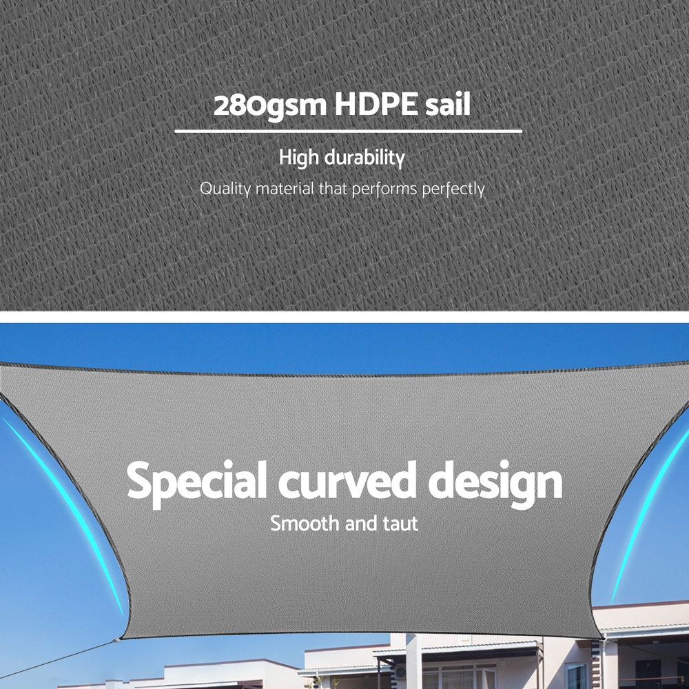 Instahut Shade Sail Cloth Shadecloth Rectangle Canopy 280gsm 3x4m — image 4