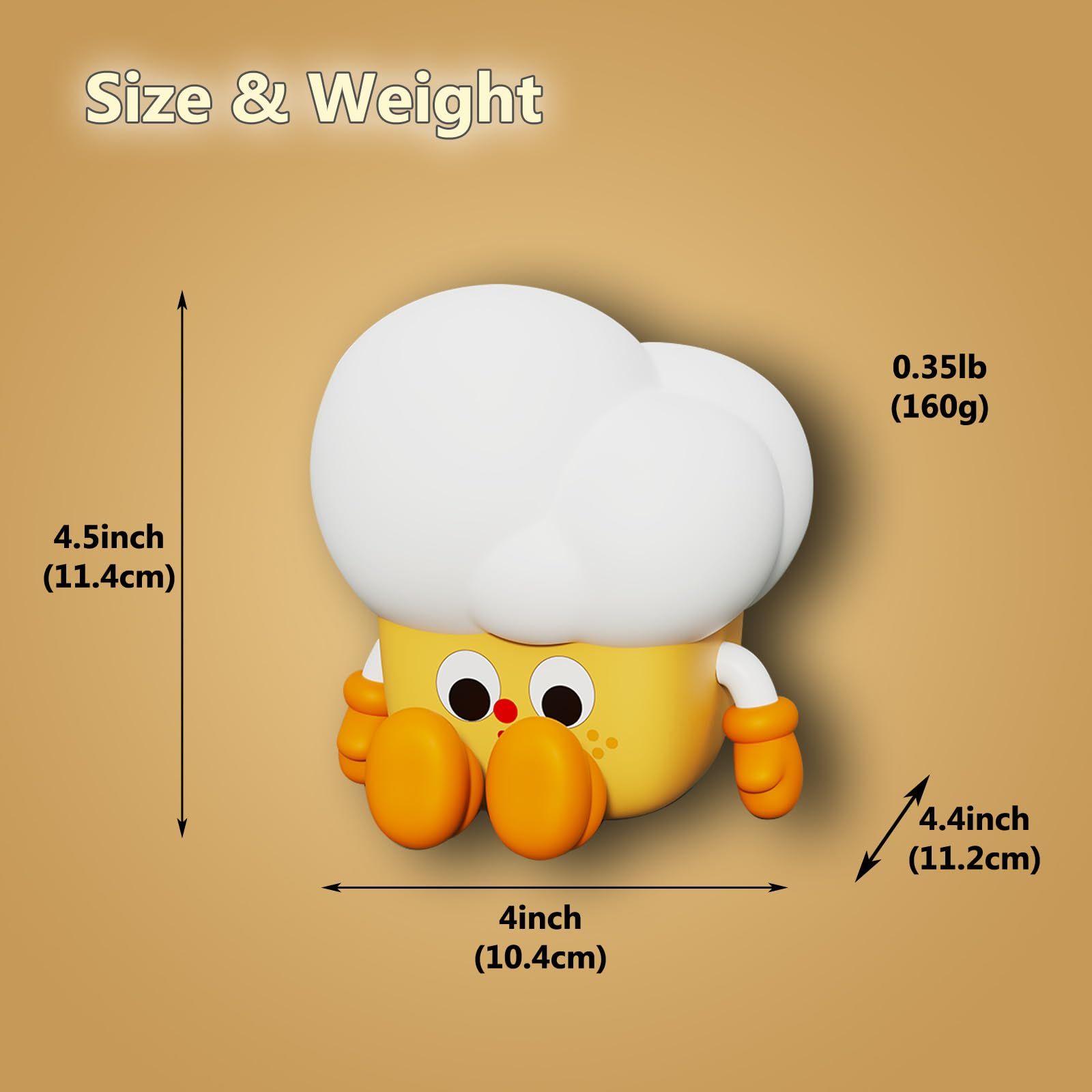Silicone Nursery Night Light Baby Room Decor Desk Lamp Toys, Bedroom Decorations Gifts for Toddlers, Girls and Boys, Baby, (Popcorn) โ image 5