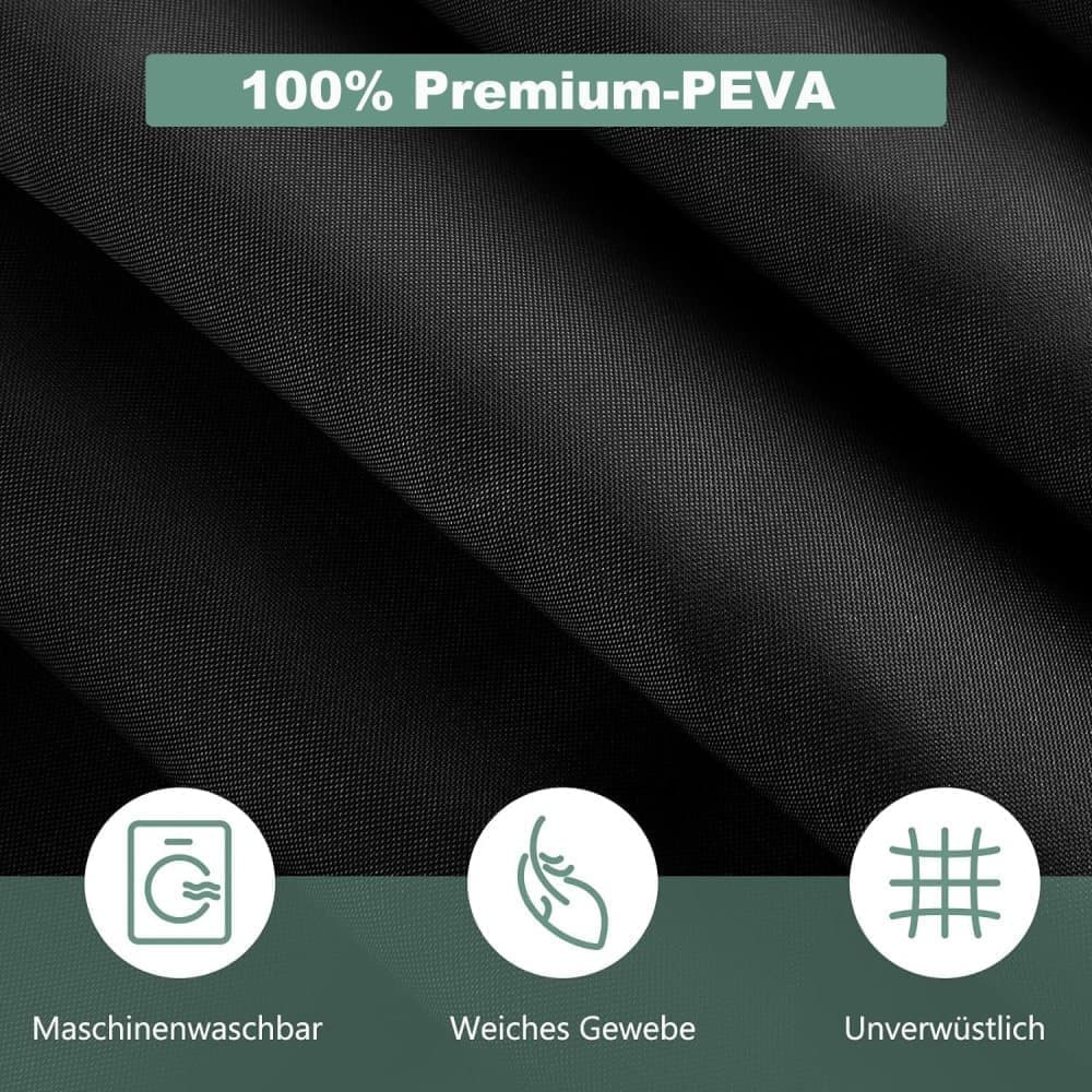 1 Reinforced PEVA Shower Curtain Waterproof Mildew Resistant Quick-Drying, 180 × 180cm, Black — image 4