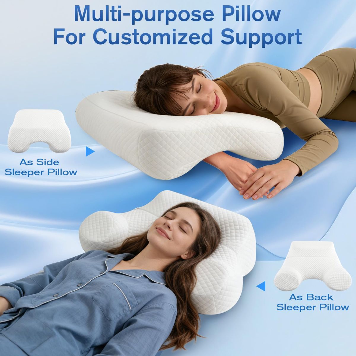 Side Sleeper Pillow for Adults with Arm Holes, Slow Rebound Memory Foam Arm Pillow for Comfortable Neck and Shoulder Support — image 2