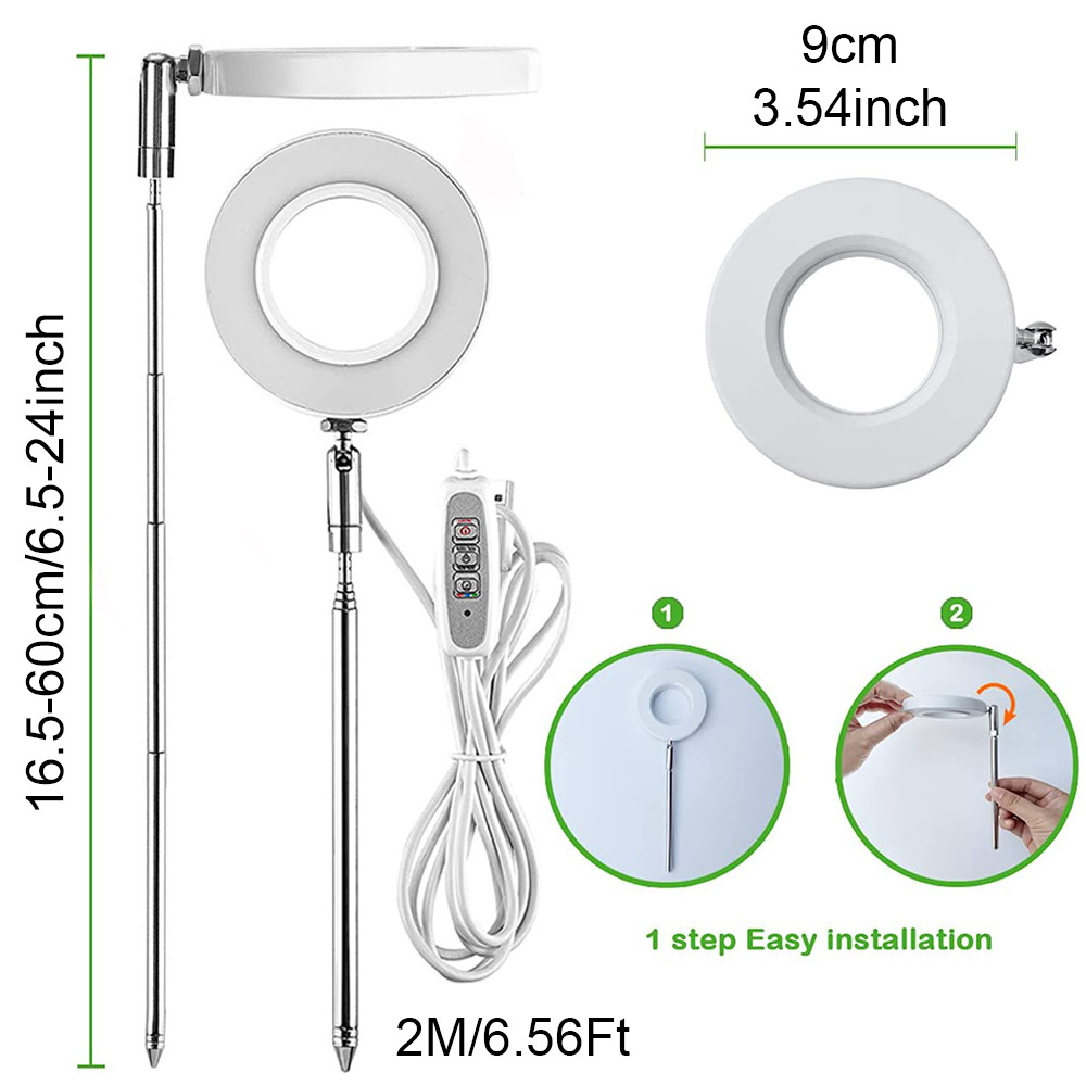 White Full Spectrum LED Grow Light with Telescopic Stake for Indoor Plants โ image 6