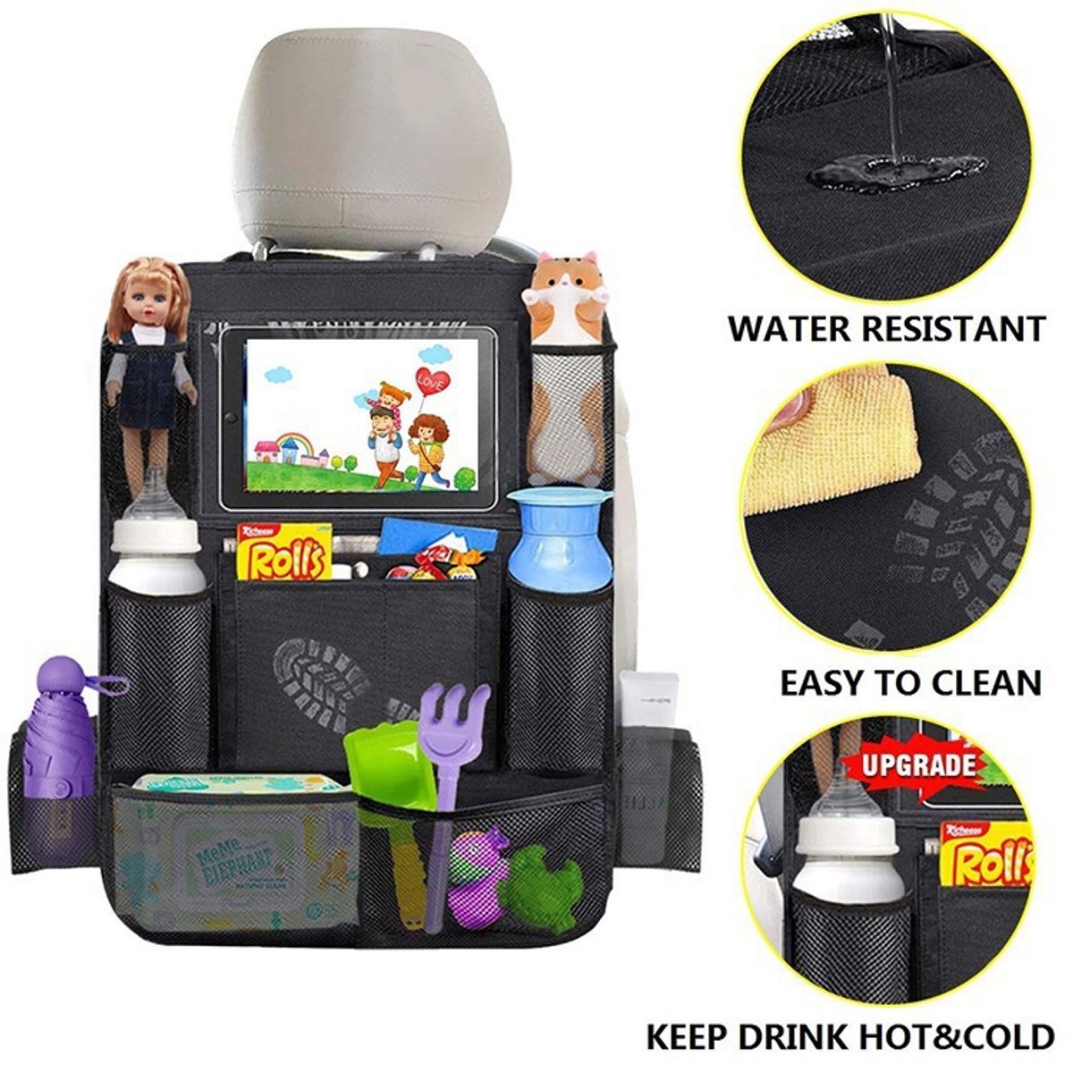 Back Seat Organizer 2-piece – 40×60cm, for children/iPad — image 2