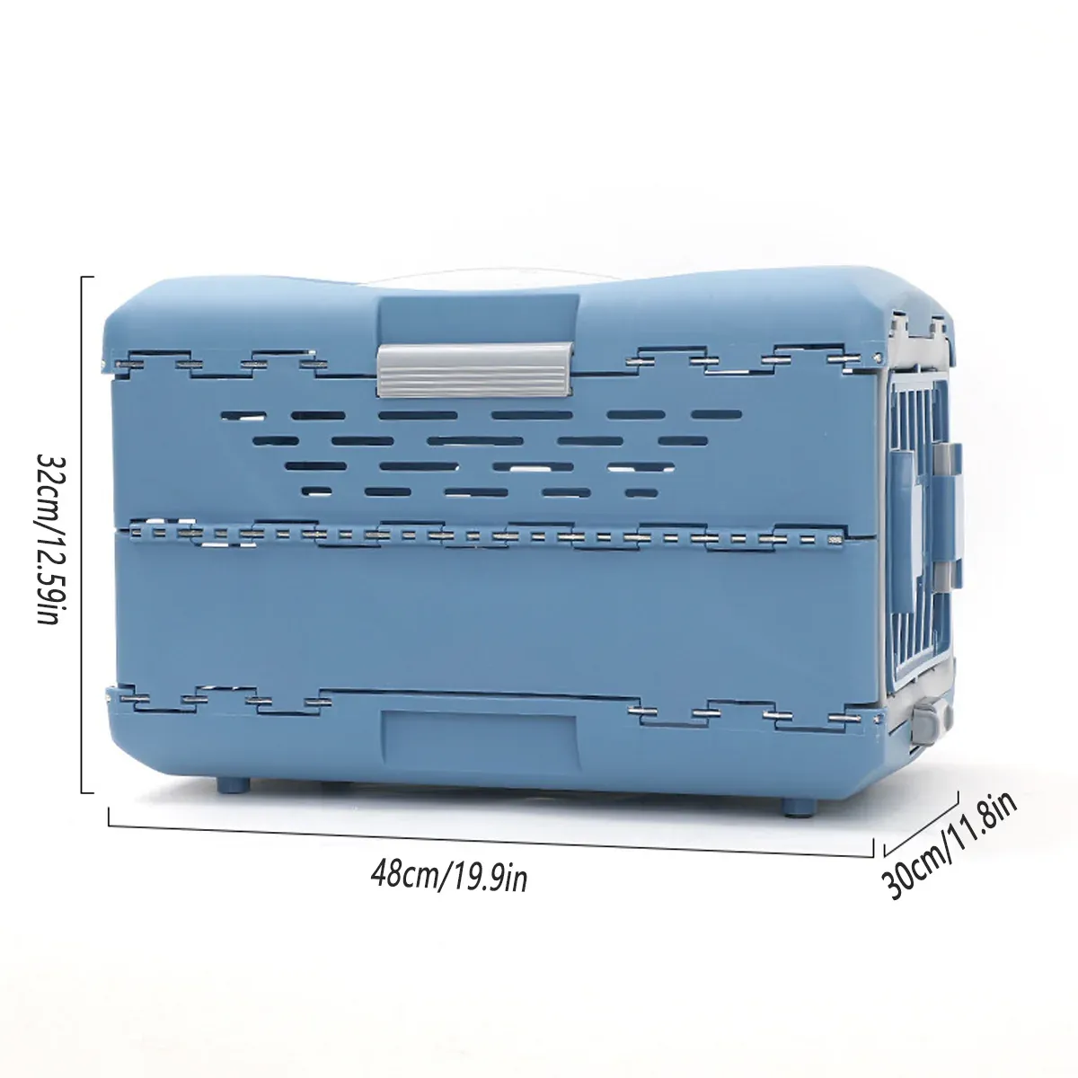 Foldable Pet Carrier Portable Dog Cat Travel Bag Cage House Kennel Case Blue โ image 4