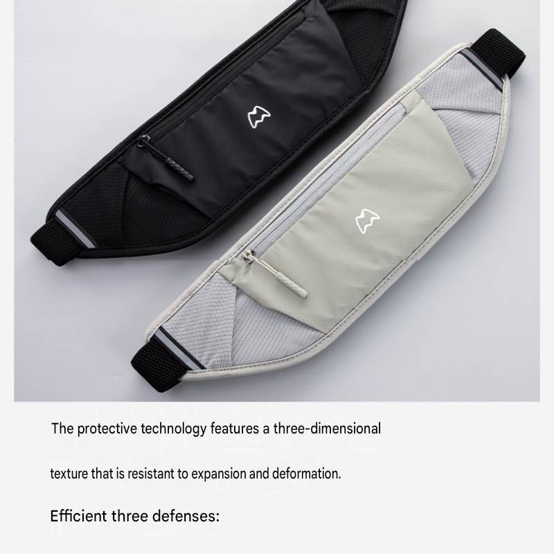 Dry and Breathable Sports combination-Black Running Waist Belt and Black 152*76cm and 80*40cm Microfiber Sports Towel Set - Waterproof Nylon Belt with — image 5