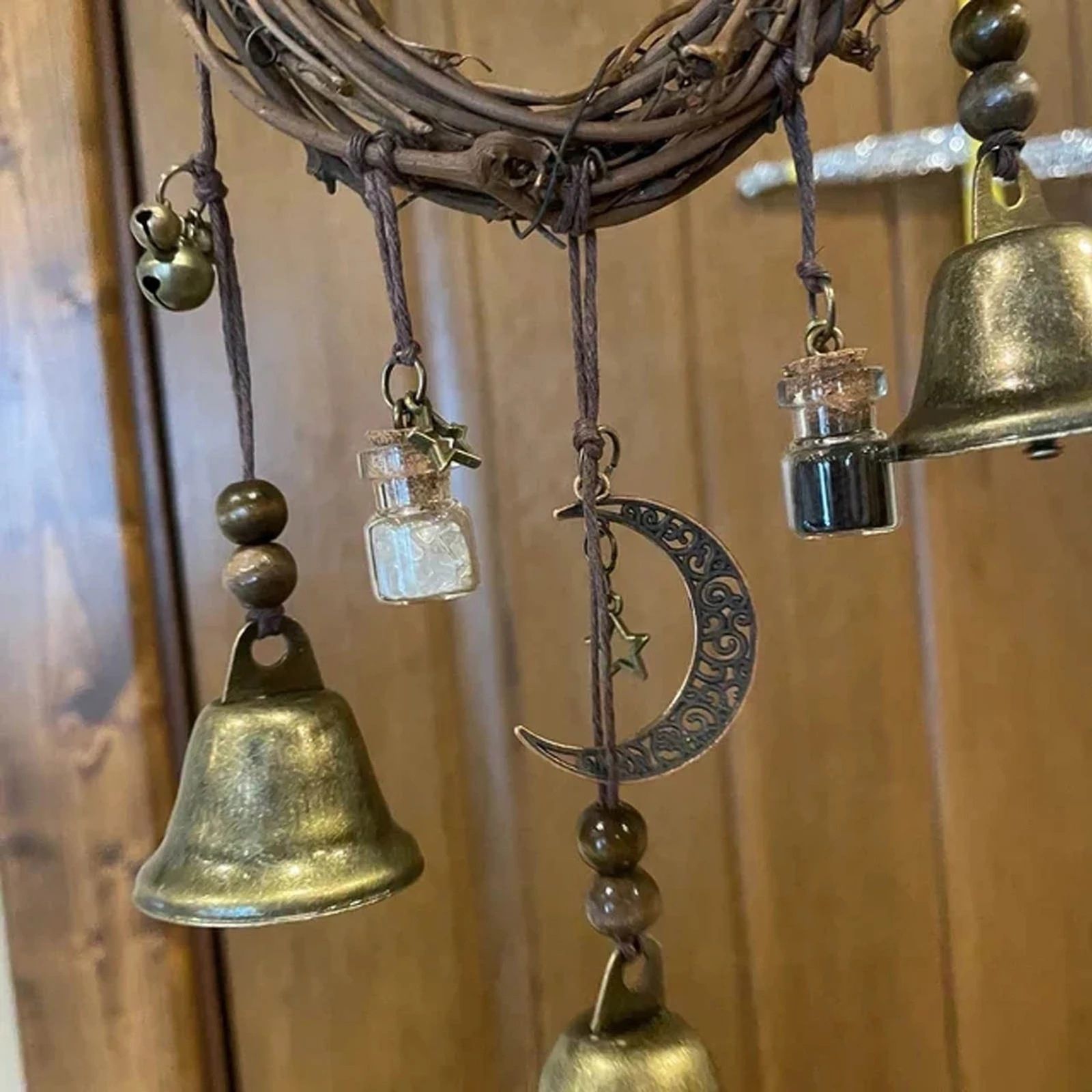 Wall Hanging Wind Chimes Praying for Blessings Bell Door Talisman Witchcraft Decorative Pendant — image 4